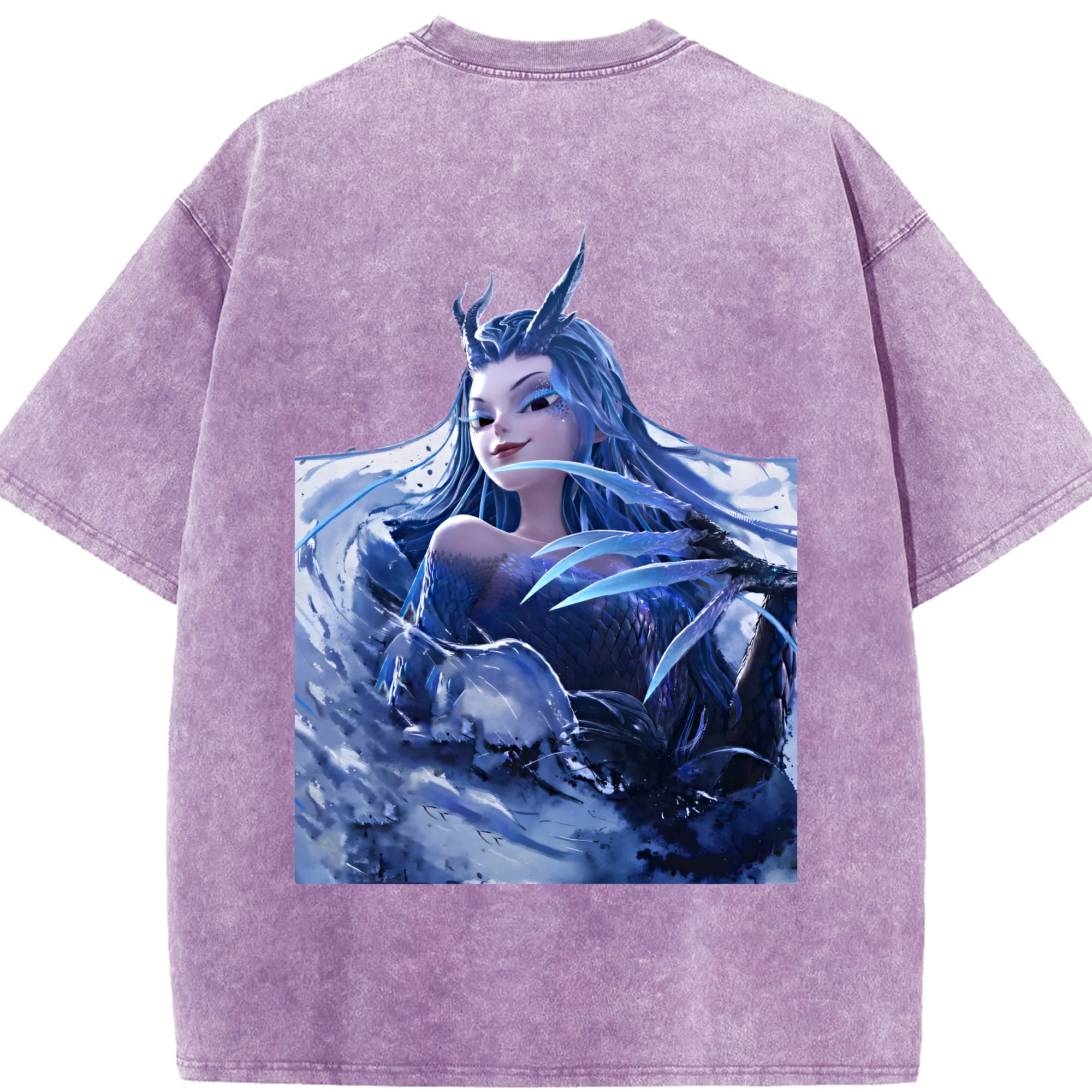 （画像用） Ne Zha 2 ナタ 魔童の大暴れ 綿100% ヴィンテージ風 半袖Tシャツ（背面プリント）