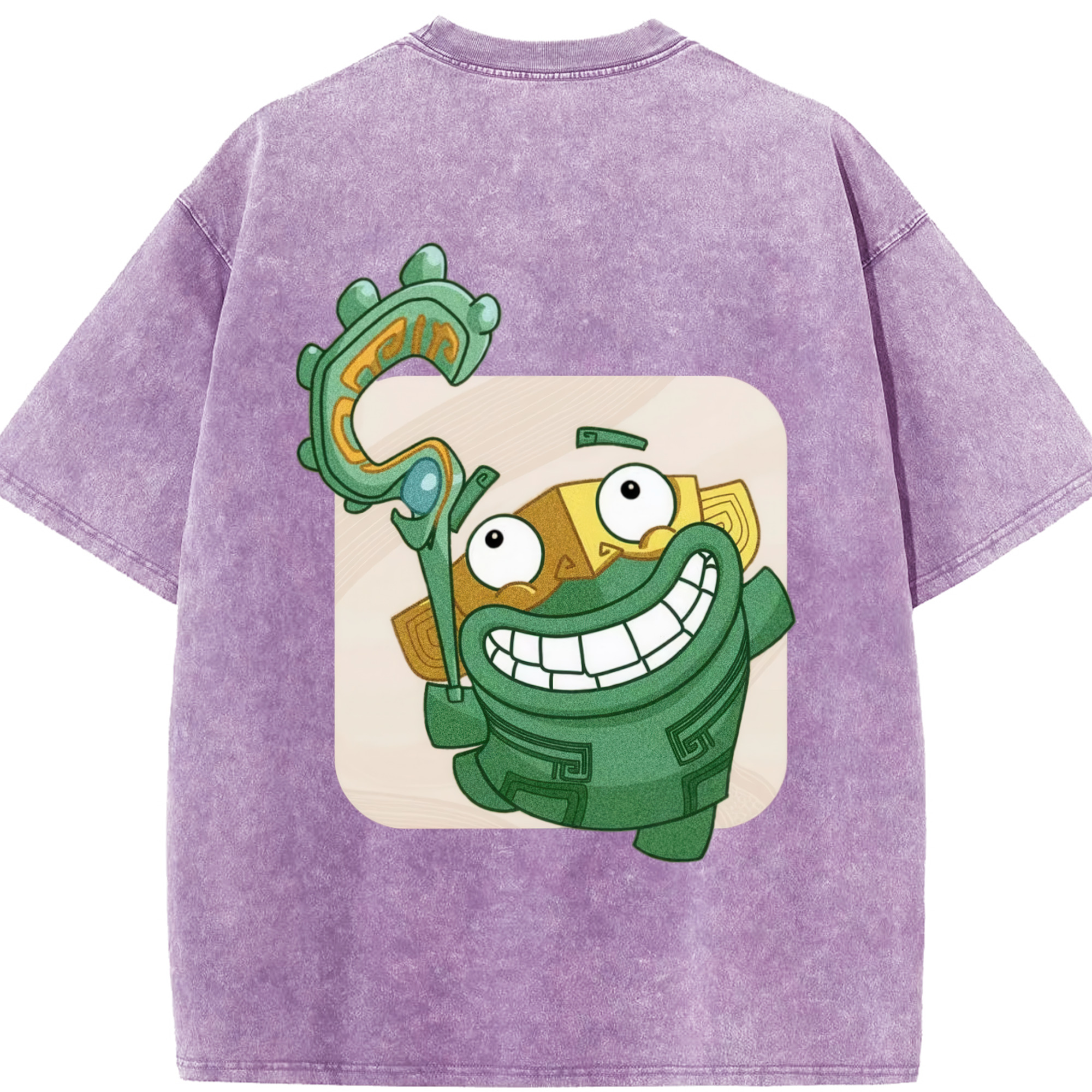 （画像用） Ne Zha 2 ナタ 魔童の大暴れ 綿100% ヴィンテージ風 半袖Tシャツ（背面プリント）