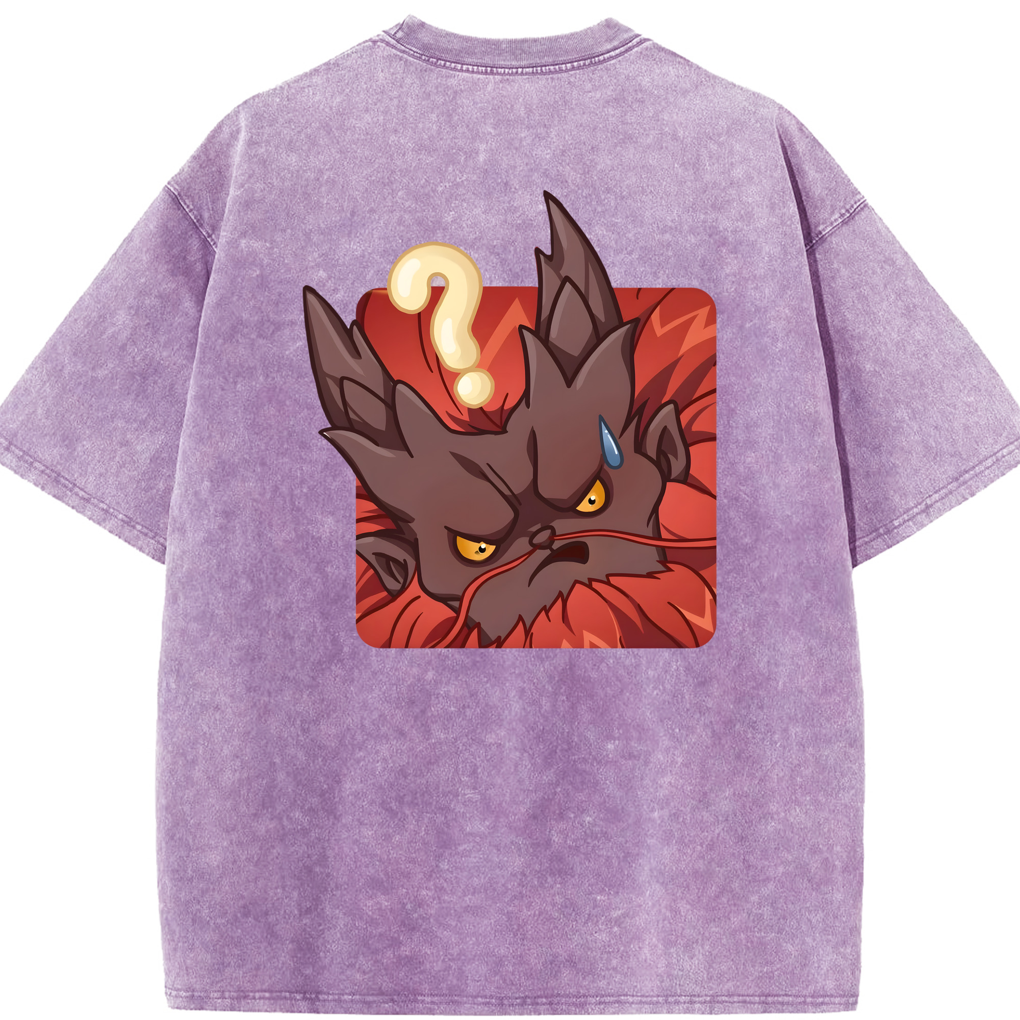 （画像用） Ne Zha 2 ナタ 魔童の大暴れ 綿100% ヴィンテージ風 半袖Tシャツ（背面プリント）