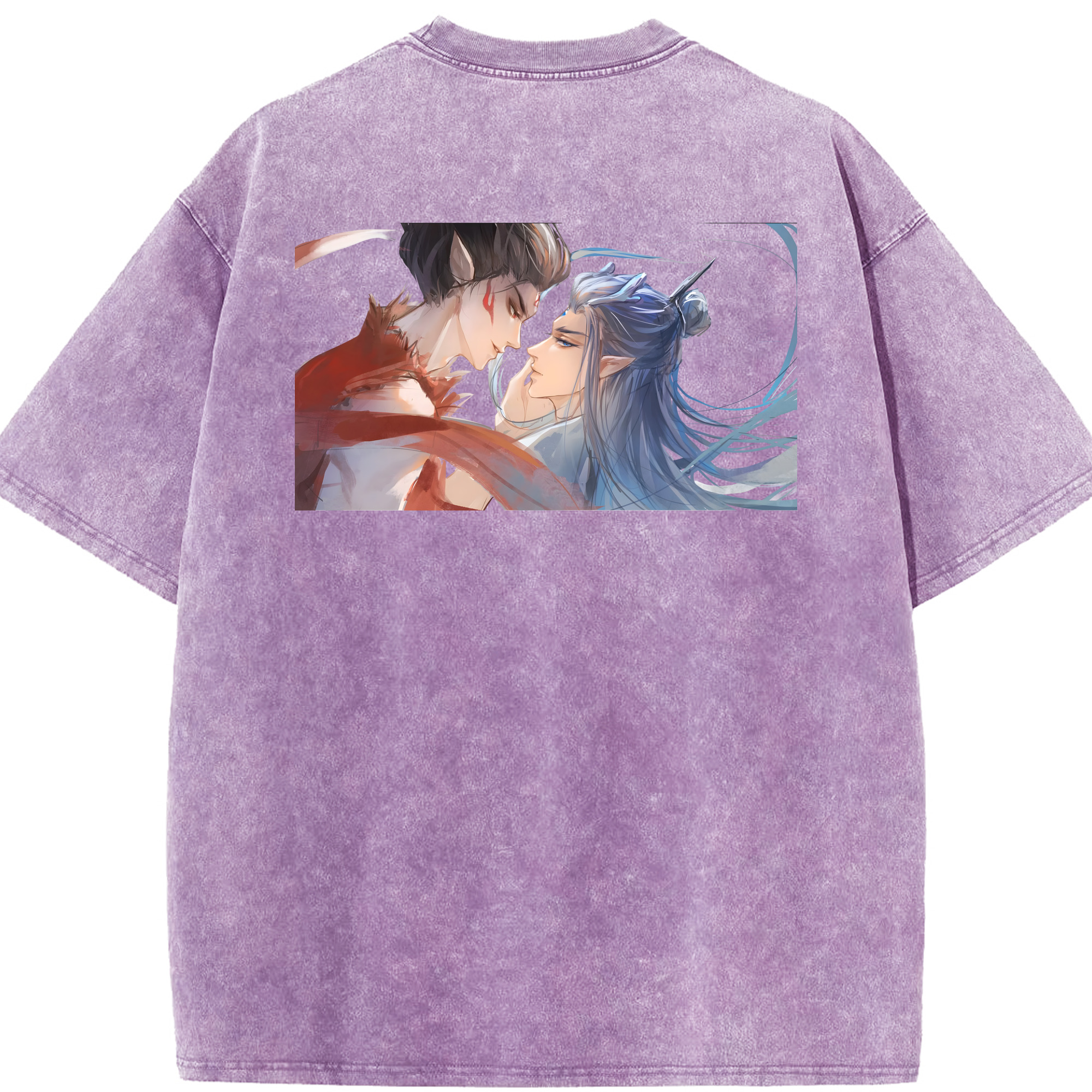 （画像用） Ne Zha 2 ナタ 魔童の大暴れ 綿100% ヴィンテージ風 半袖Tシャツ（背面プリント）
