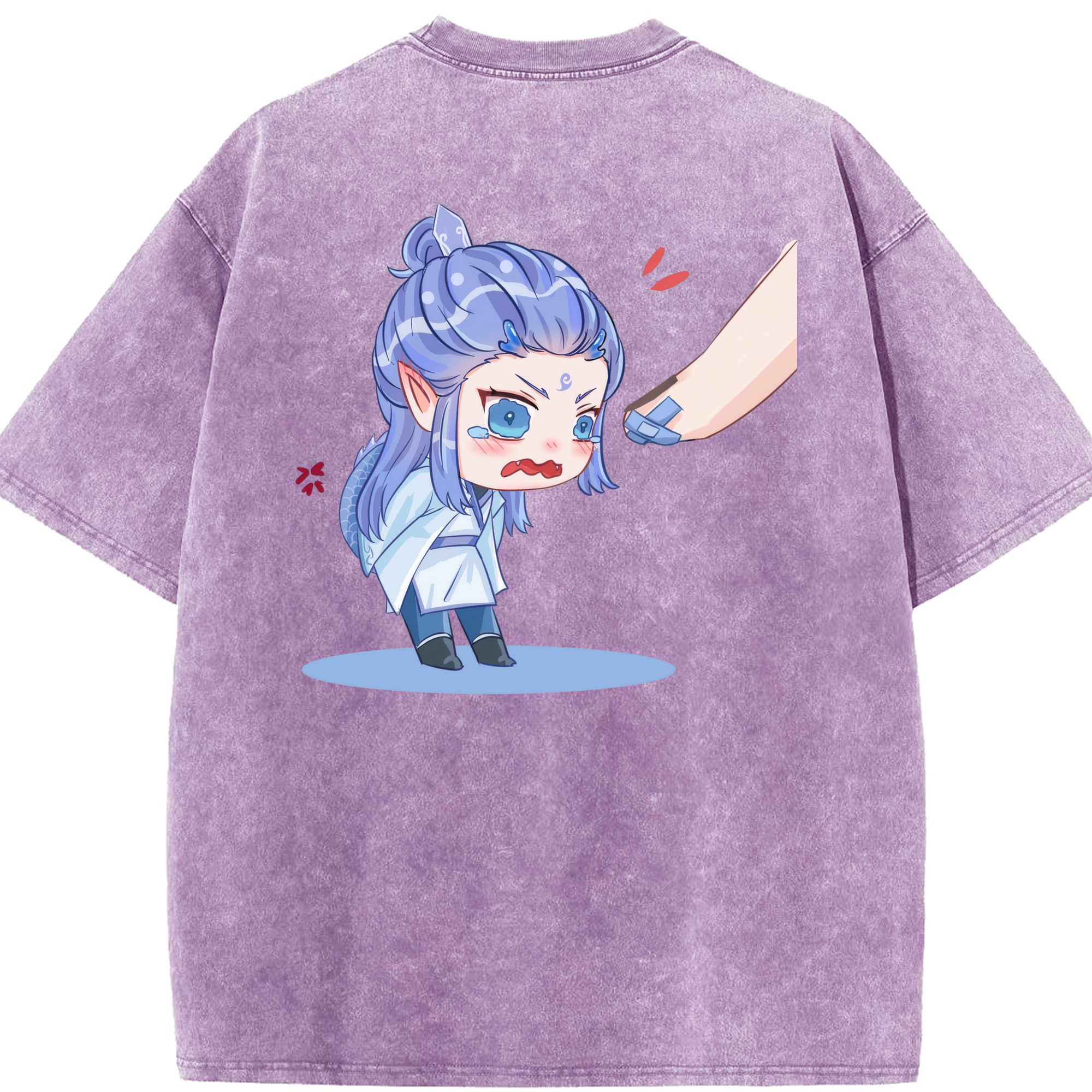 （画像用） Ne Zha 2 ナタ 魔童の大暴れ 綿100% ヴィンテージ風 半袖Tシャツ（背面プリント）