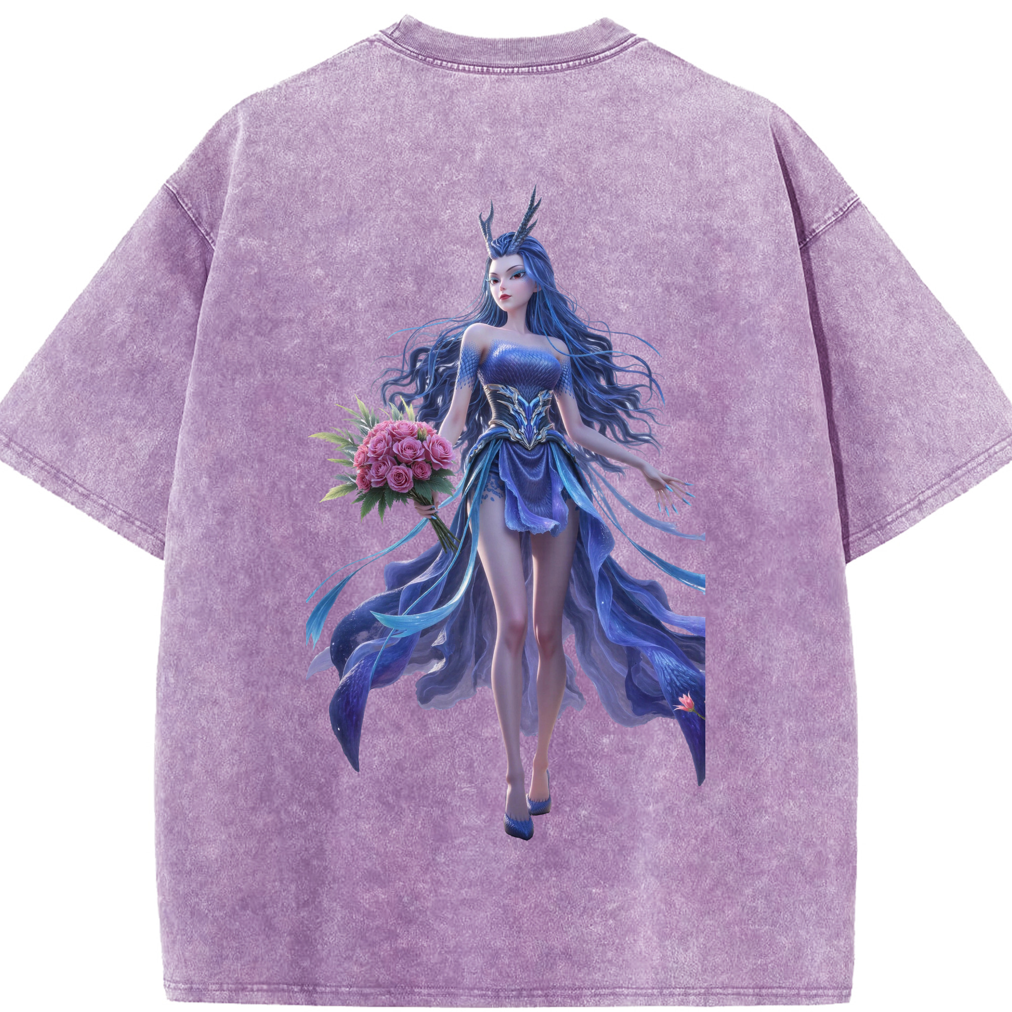 （画像用） Ne Zha 2 ナタ 魔童の大暴れ 綿100% ヴィンテージ風 半袖Tシャツ（背面プリント）