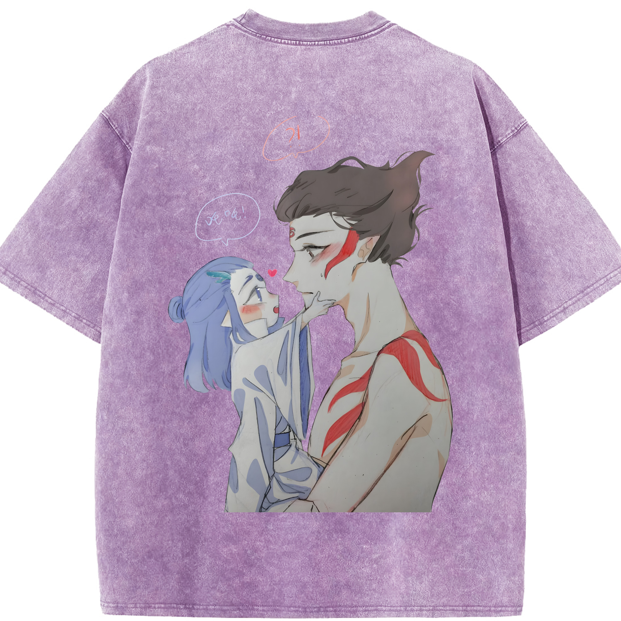 （画像用） Ne Zha 2 ナタ 魔童の大暴れ 綿100% ヴィンテージ風 半袖Tシャツ（背面プリント）