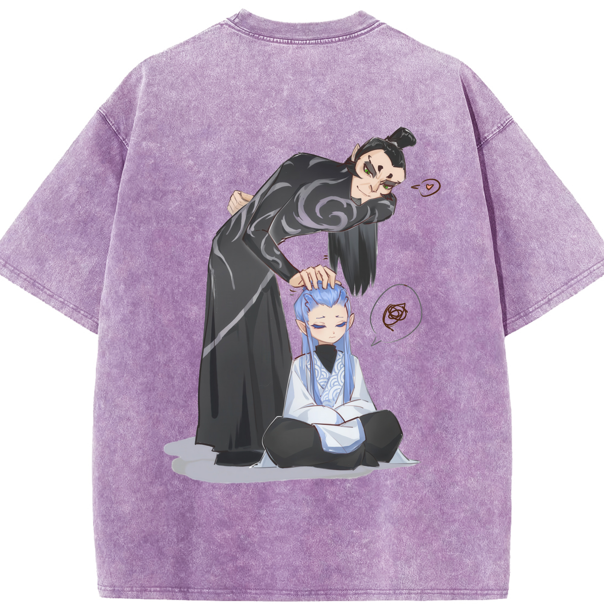 （画像用） Ne Zha 2 ナタ 魔童の大暴れ 綿100% ヴィンテージ風 半袖Tシャツ（背面プリント）
