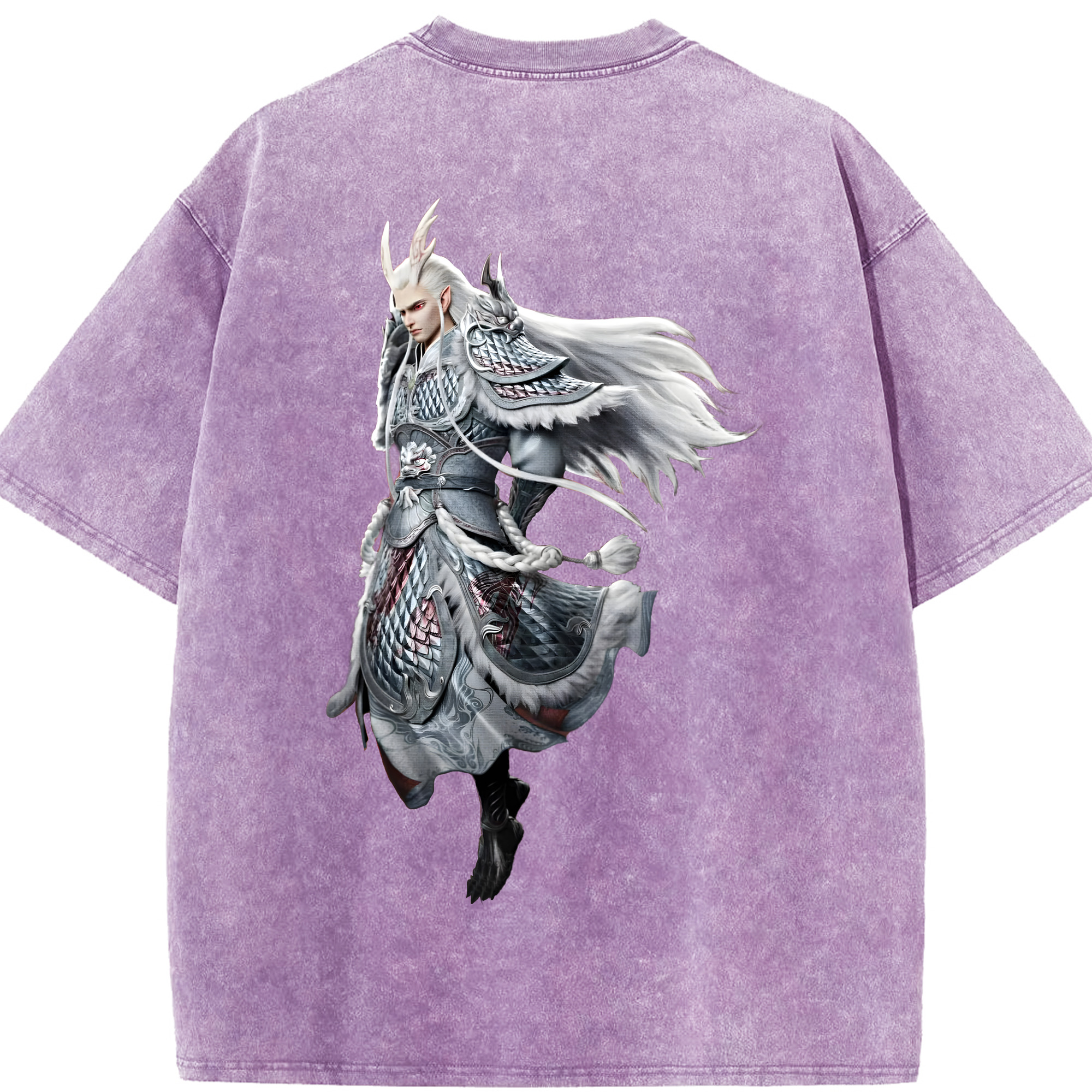 （画像用） Ne Zha 2 ナタ 魔童の大暴れ 綿100% ヴィンテージ風 半袖Tシャツ（背面プリント）