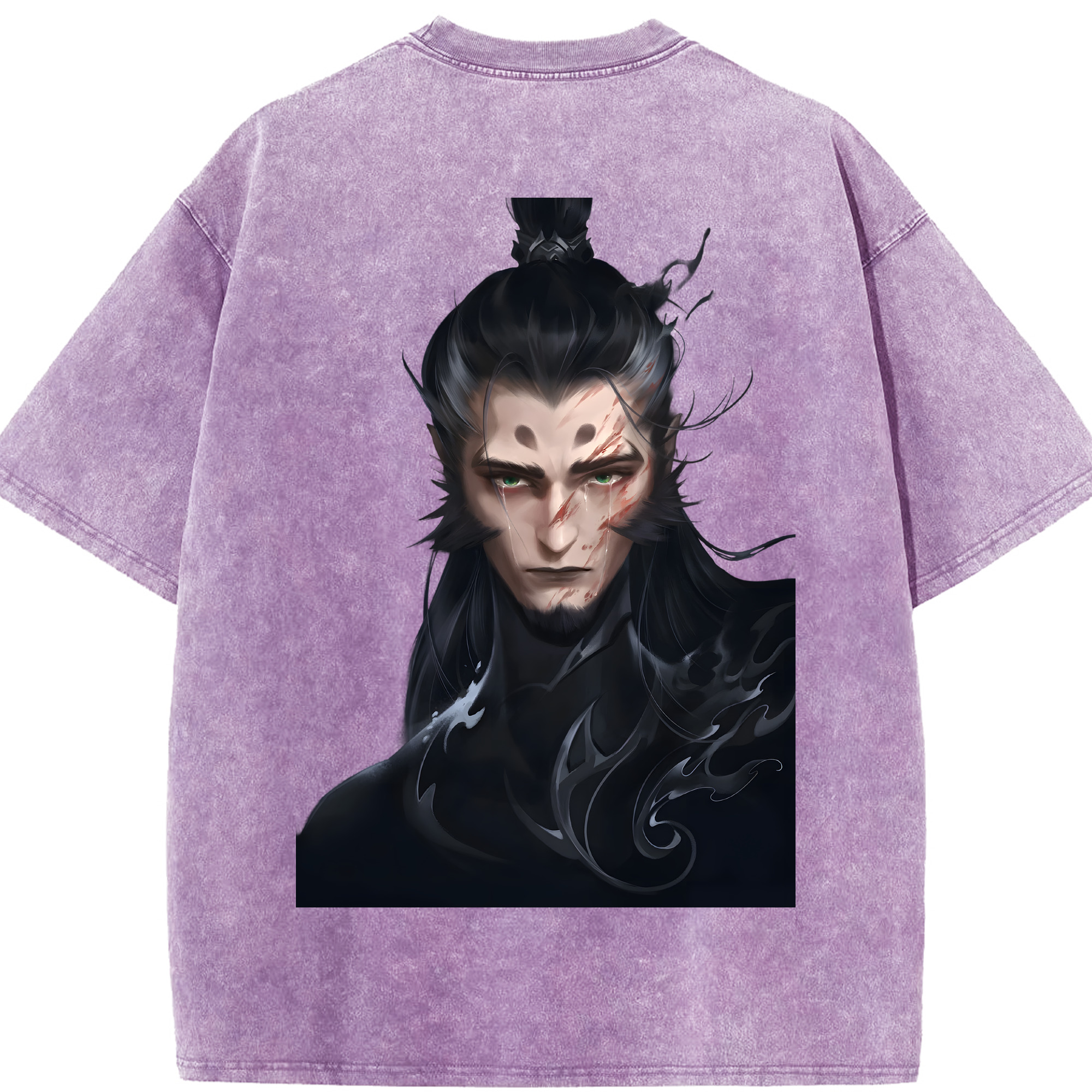 （画像用） Ne Zha 2 ナタ 魔童の大暴れ 綿100% ヴィンテージ風 半袖Tシャツ（背面プリント）