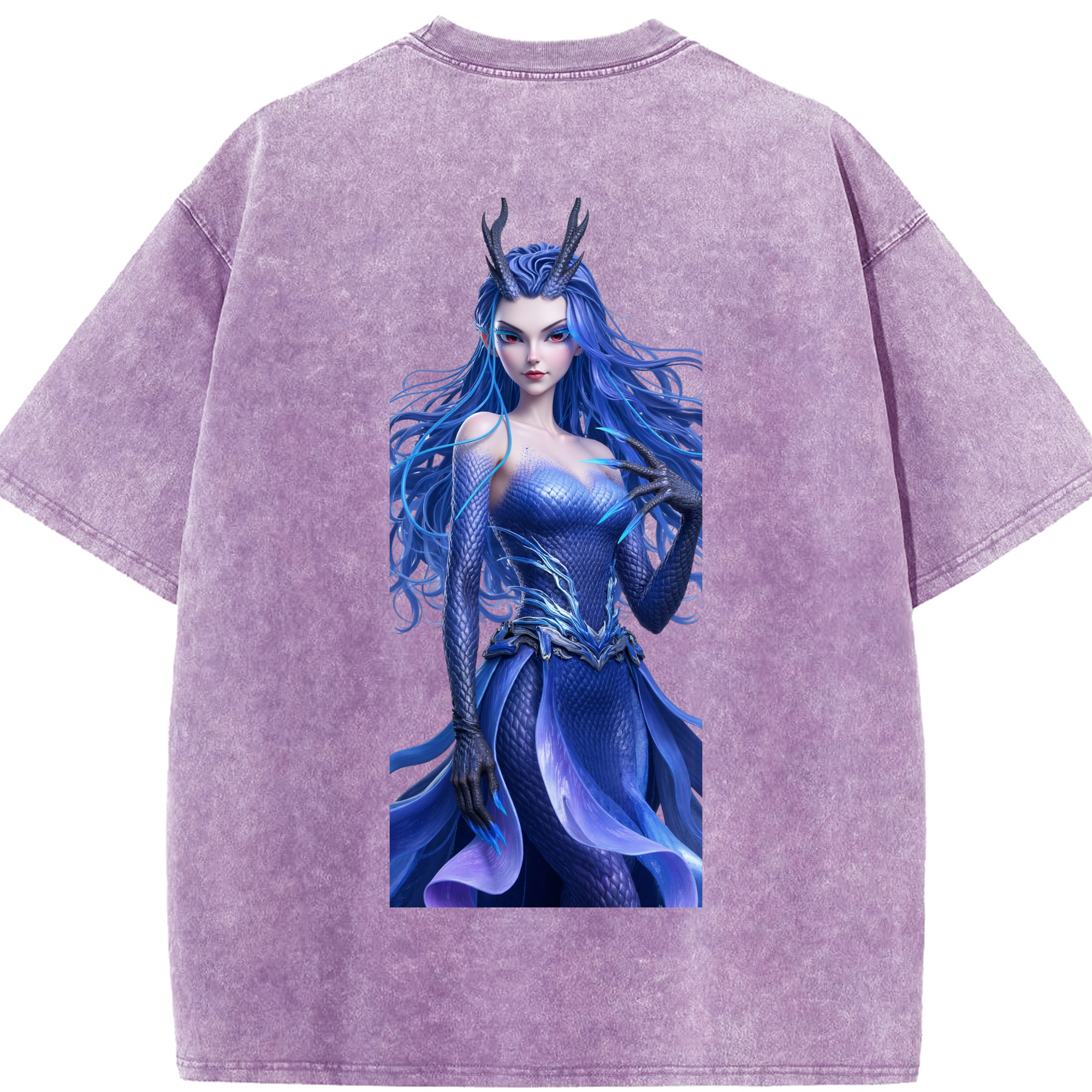 （画像用） Ne Zha 2 ナタ 魔童の大暴れ 綿100% ヴィンテージ風 半袖Tシャツ（背面プリント）