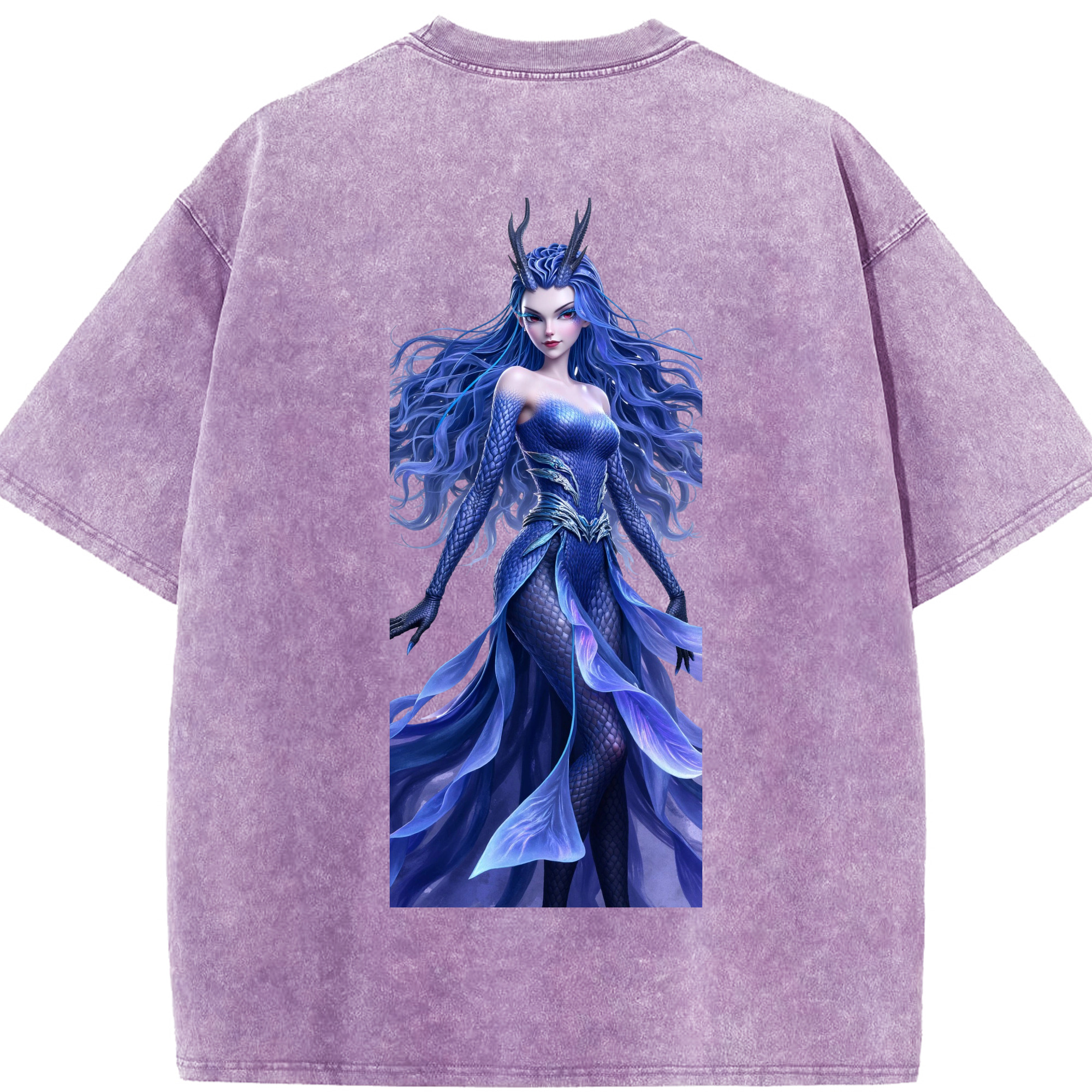 （画像用） Ne Zha 2 ナタ 魔童の大暴れ 綿100% ヴィンテージ風 半袖Tシャツ（背面プリント）