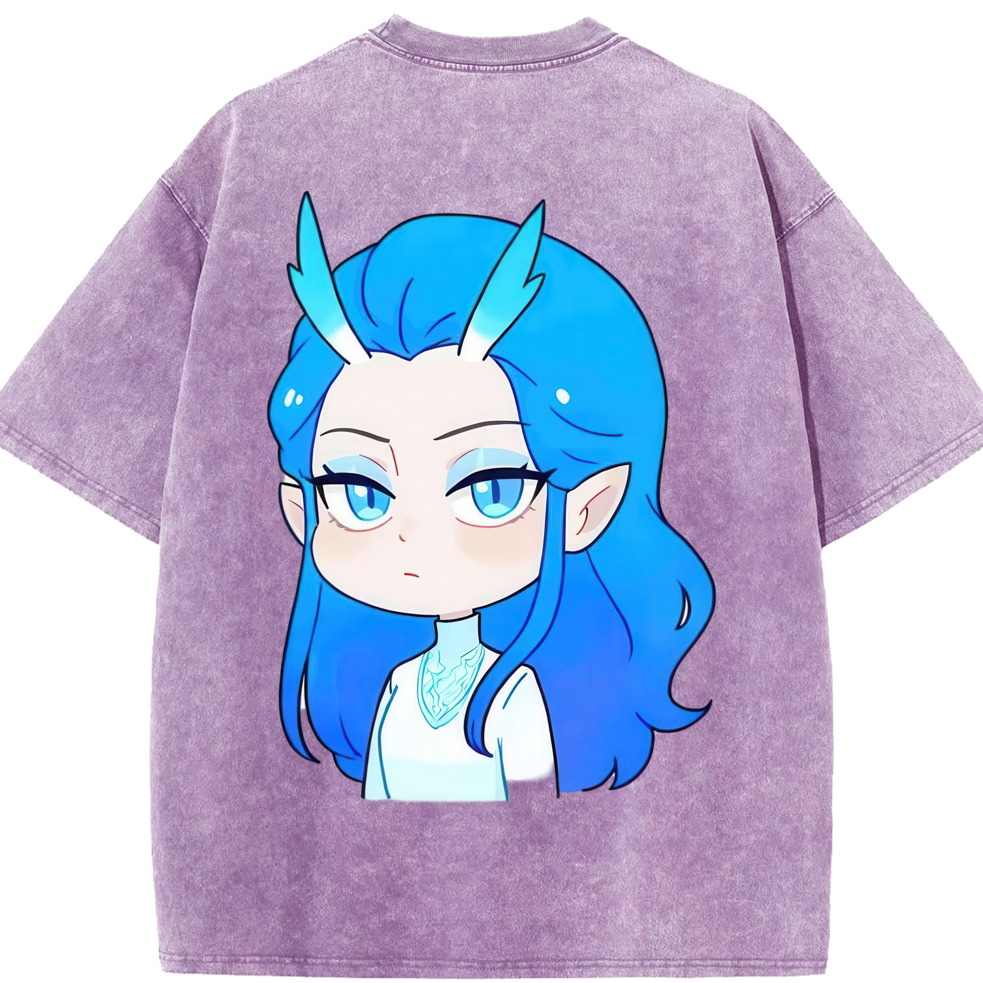 （画像用） Ne Zha 2 ナタ 魔童の大暴れ 綿100% ヴィンテージ風 半袖Tシャツ（背面プリント）
