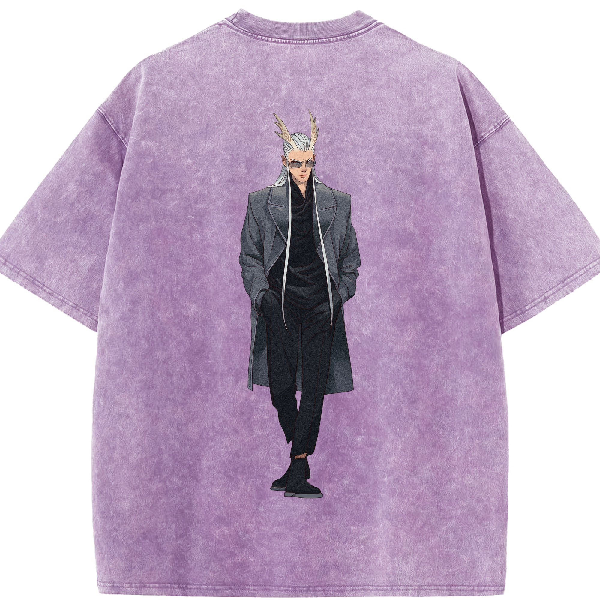 （画像用） Ne Zha 2 ナタ 魔童の大暴れ 綿100% ヴィンテージ風 半袖Tシャツ（背面プリント）