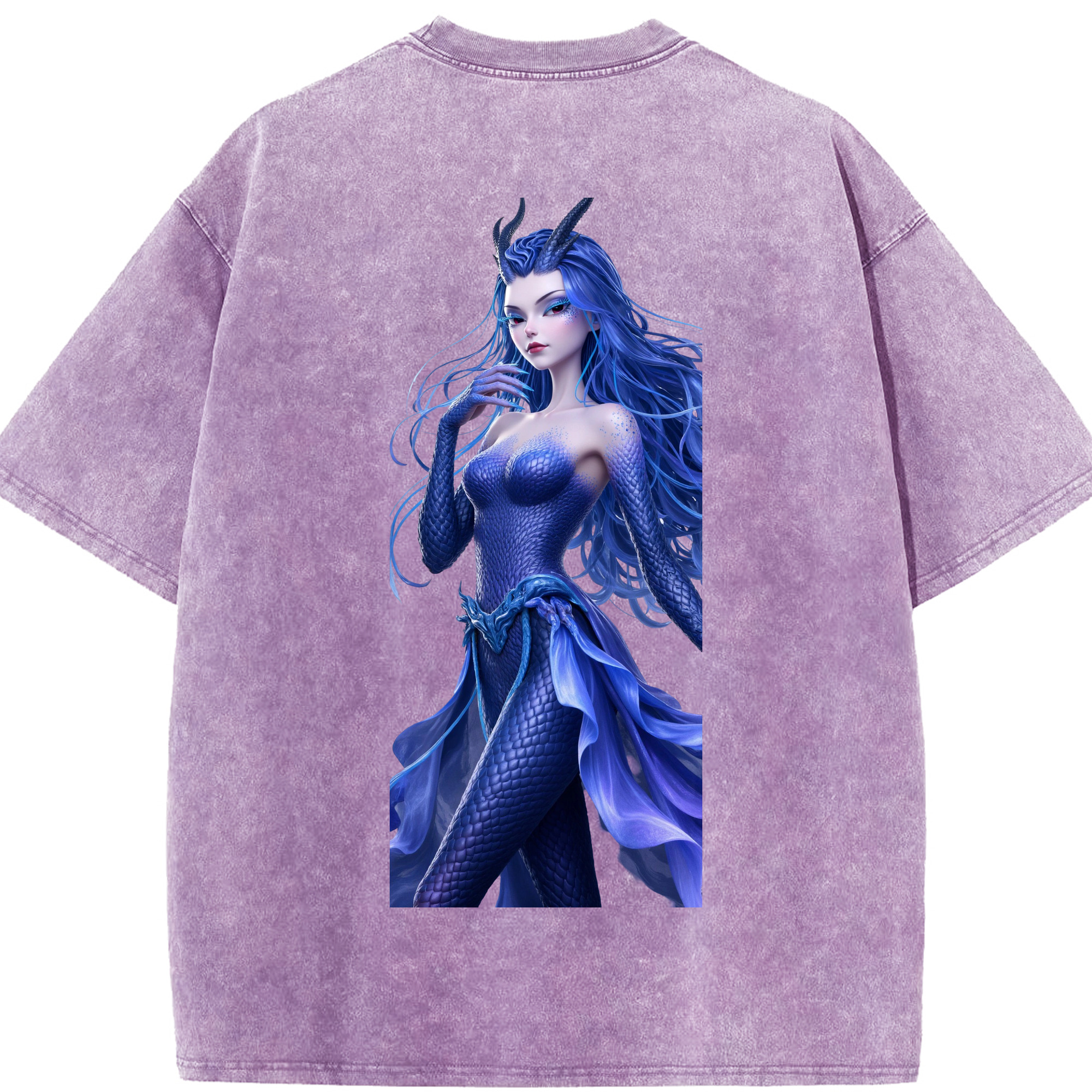 （画像用） Ne Zha 2 ナタ 魔童の大暴れ 綿100% ヴィンテージ風 半袖Tシャツ（背面プリント）