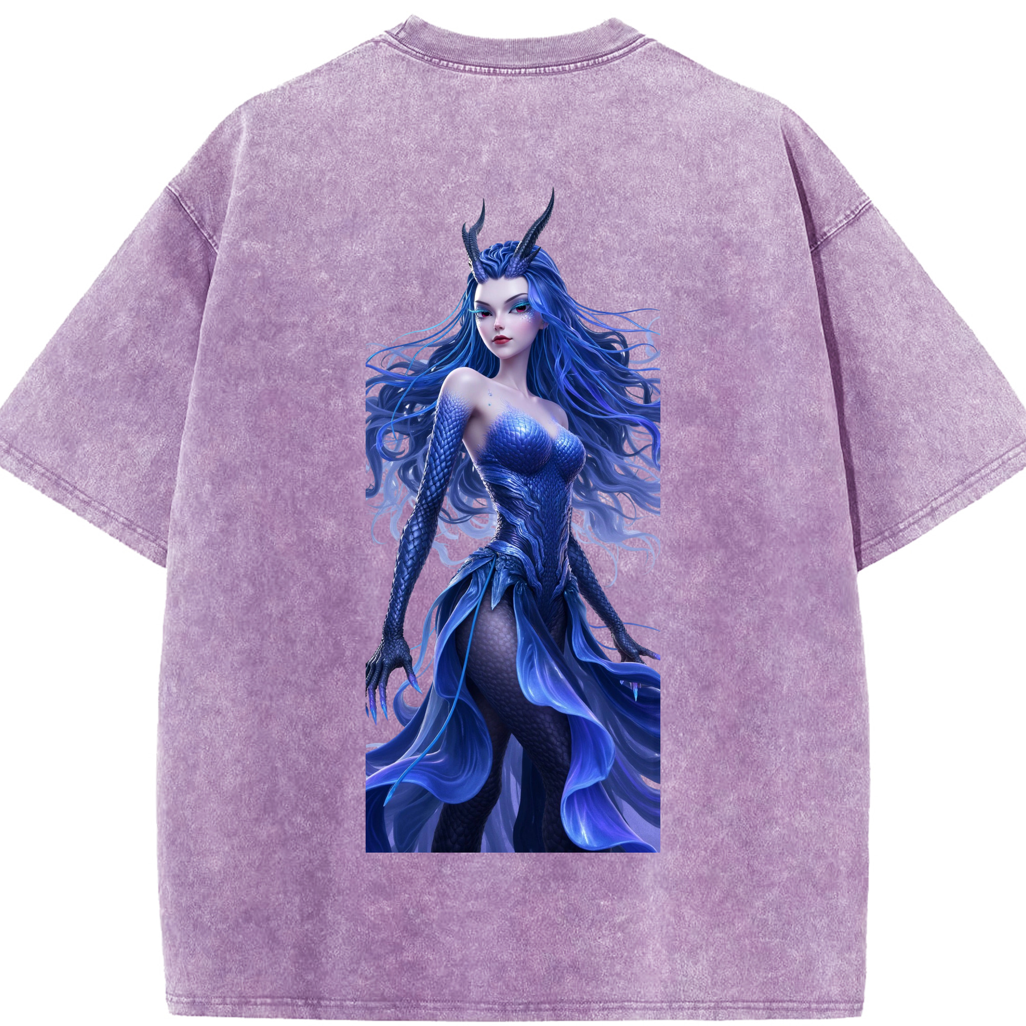 （画像用） Ne Zha 2 ナタ 魔童の大暴れ 綿100% ヴィンテージ風 半袖Tシャツ（背面プリント）