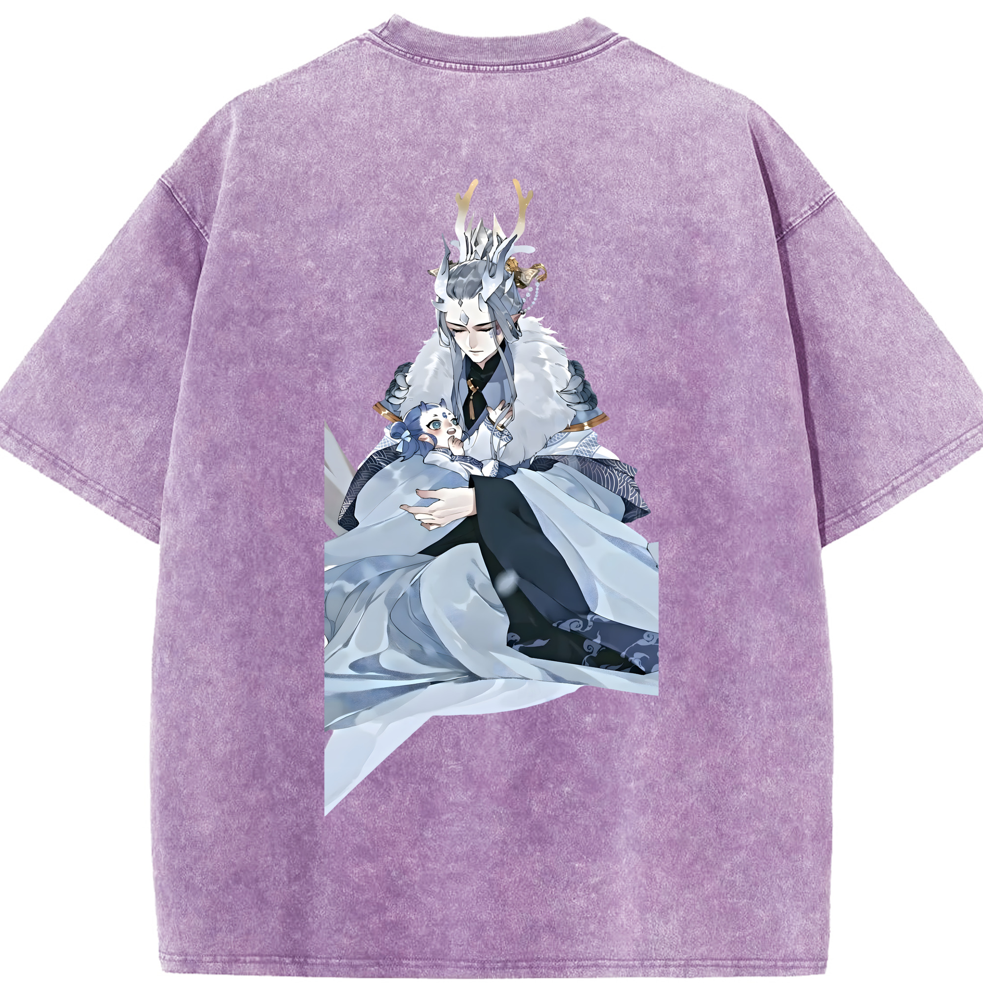（画像用） Ne Zha 2 ナタ 魔童の大暴れ 綿100% ヴィンテージ風 半袖Tシャツ（背面プリント）