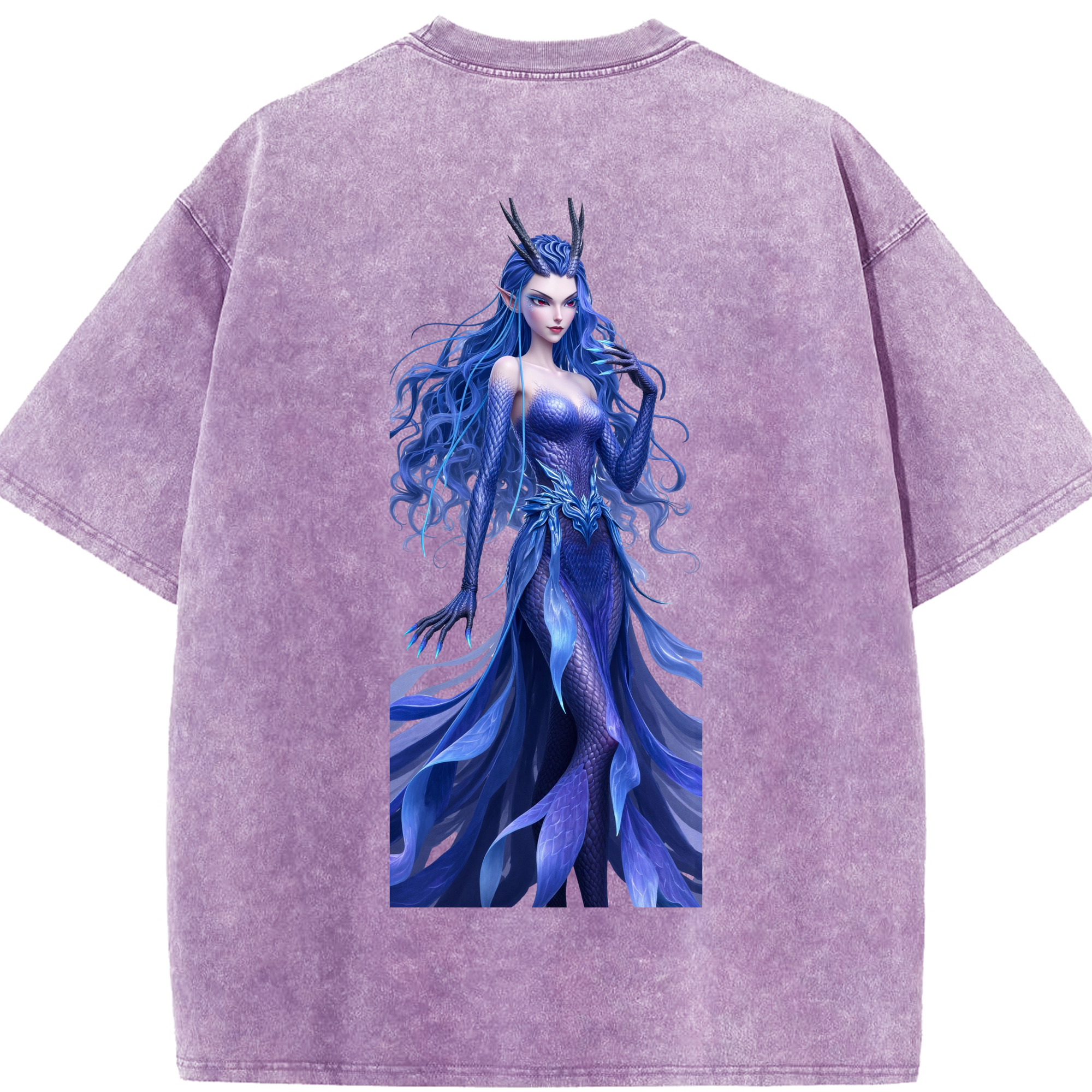 （画像用） Ne Zha 2 ナタ 魔童の大暴れ 綿100% ヴィンテージ風 半袖Tシャツ（背面プリント）