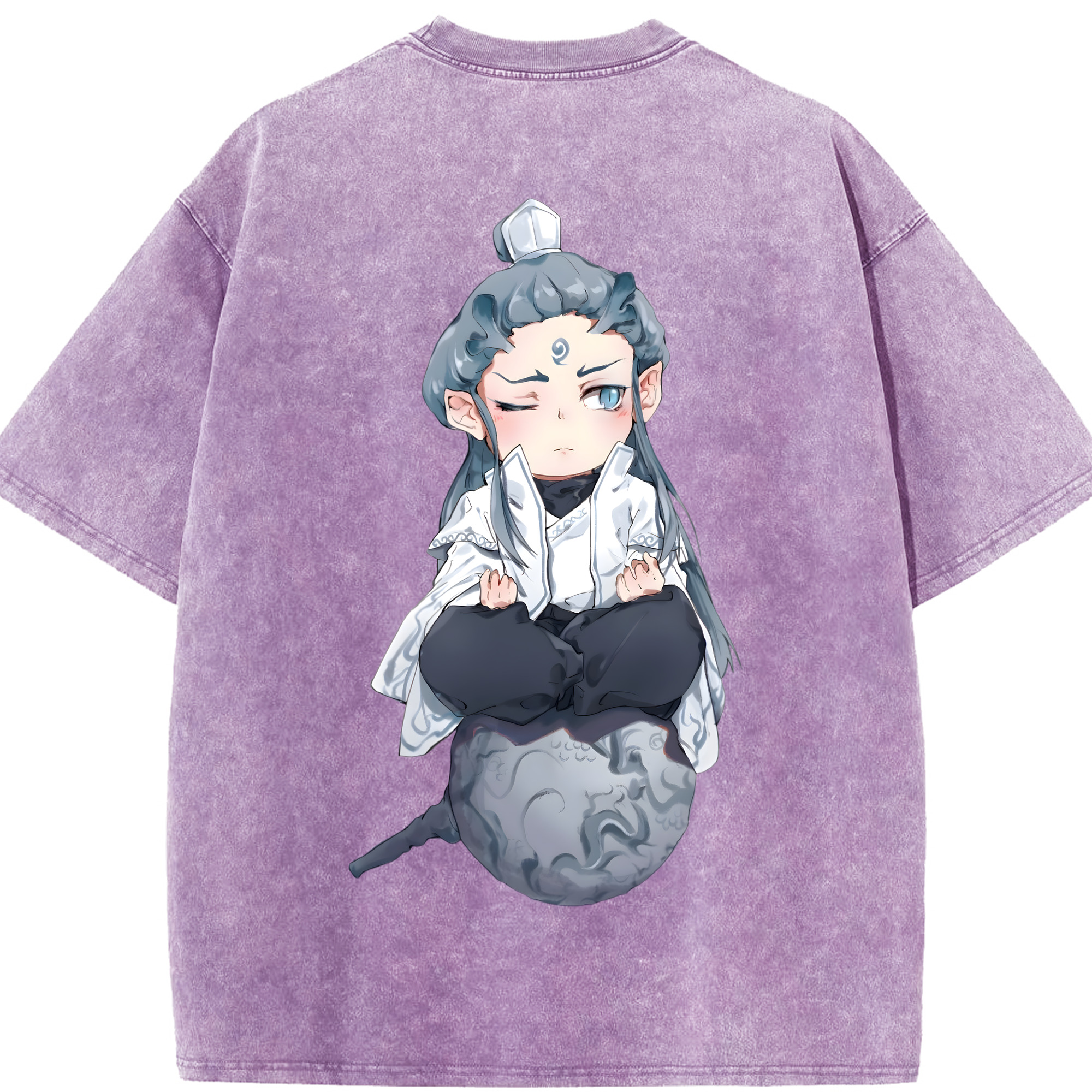 （画像用） Ne Zha 2 ナタ 魔童の大暴れ 綿100% ヴィンテージ風 半袖Tシャツ（背面プリント）