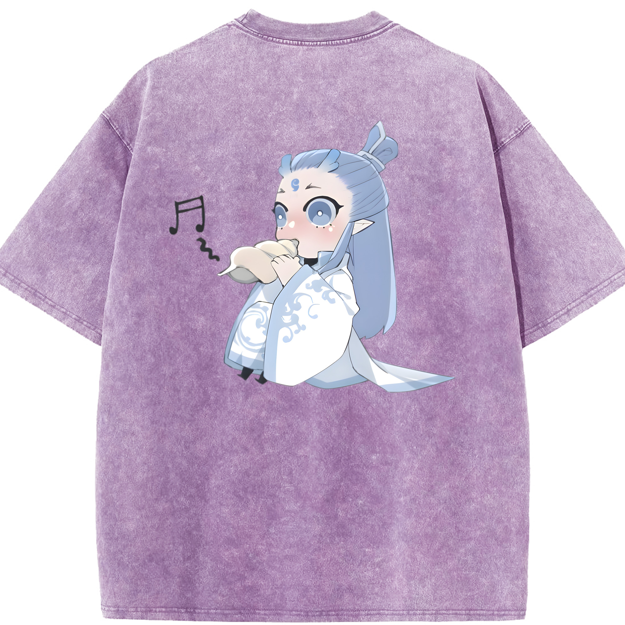 （画像用） Ne Zha 2 ナタ 魔童の大暴れ 綿100% ヴィンテージ風 半袖Tシャツ（背面プリント）