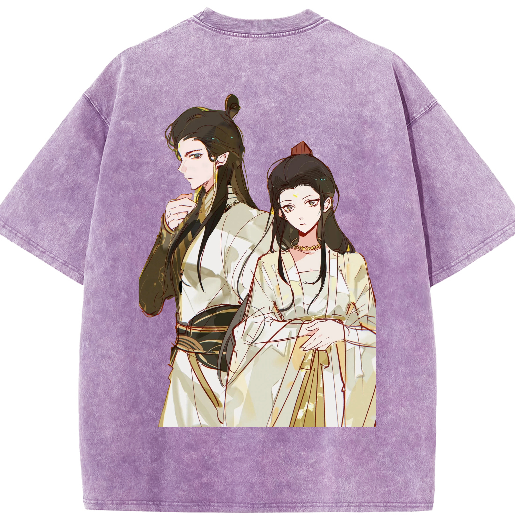 （画像用） Ne Zha 2 ナタ 魔童の大暴れ 綿100% ヴィンテージ風 半袖Tシャツ（背面プリント）