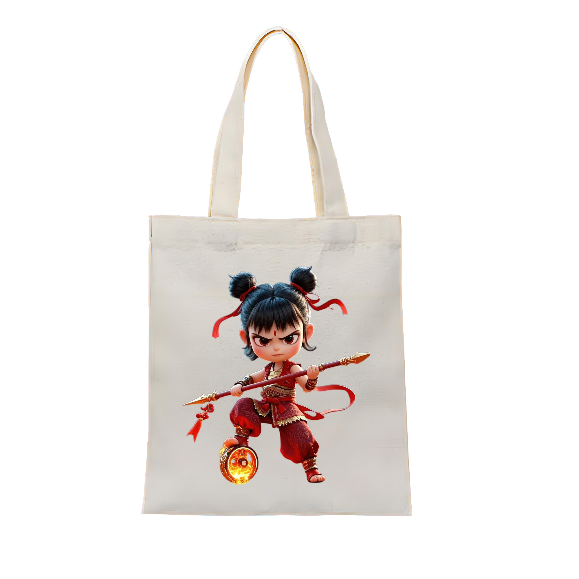 （画像用） Ne Zha 2 ナタ 魔童の大暴れ 縦型キャンバス生地手提げバッグ　トートバッグ