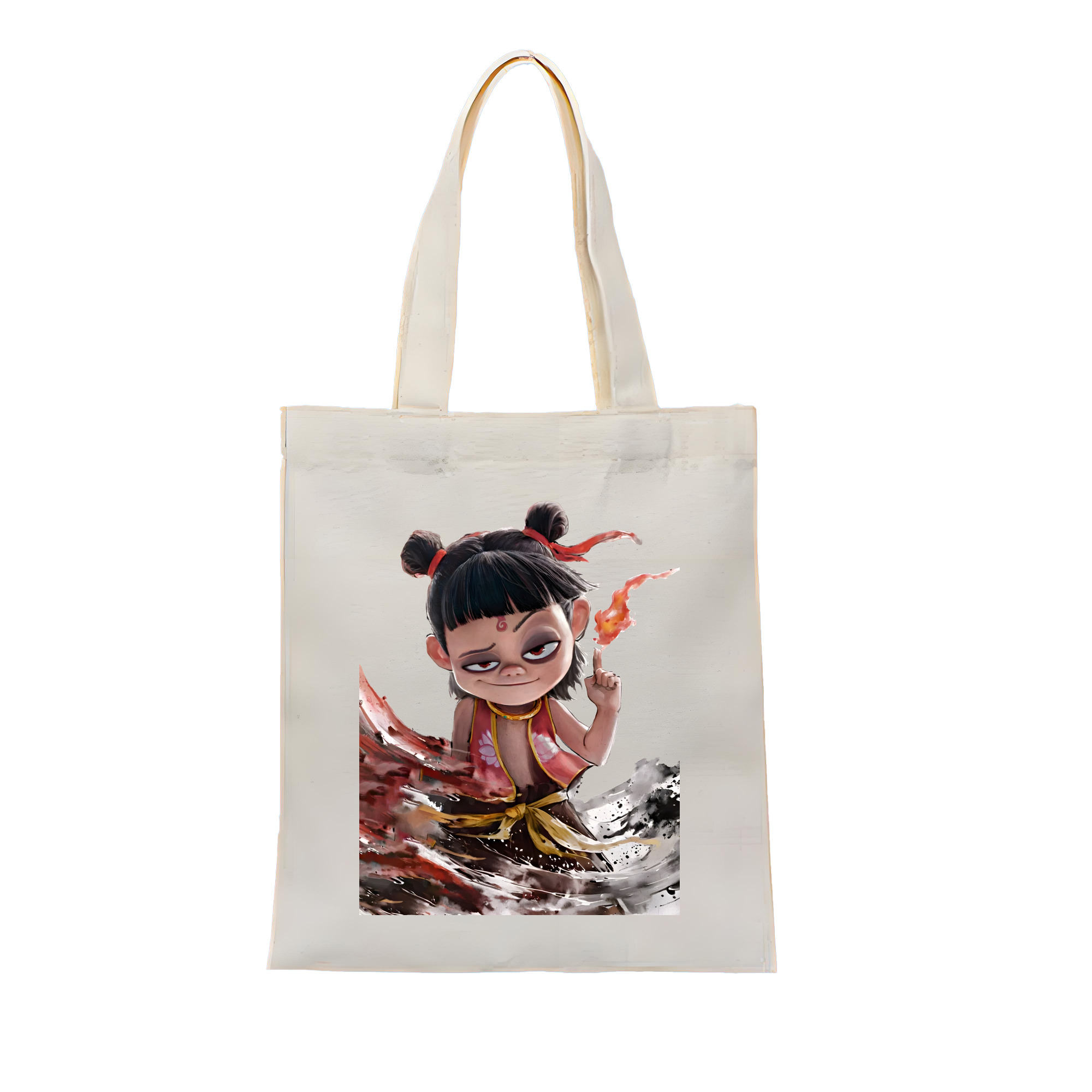 （画像用） Ne Zha 2 ナタ 魔童の大暴れ 縦型キャンバス生地手提げバッグ　トートバッグ