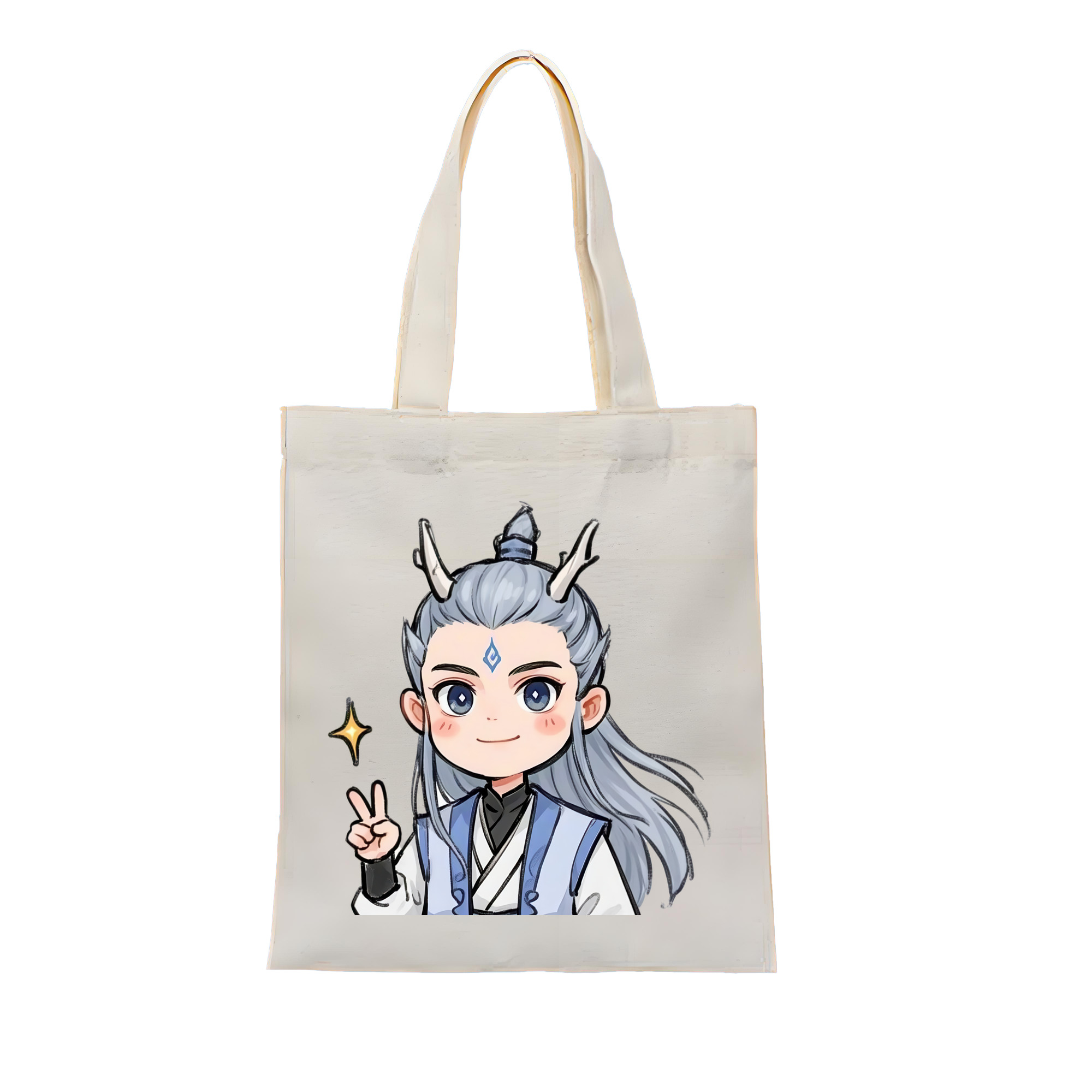 （画像用） Ne Zha 2 ナタ 魔童の大暴れ 縦型キャンバス生地手提げバッグ　トートバッグ