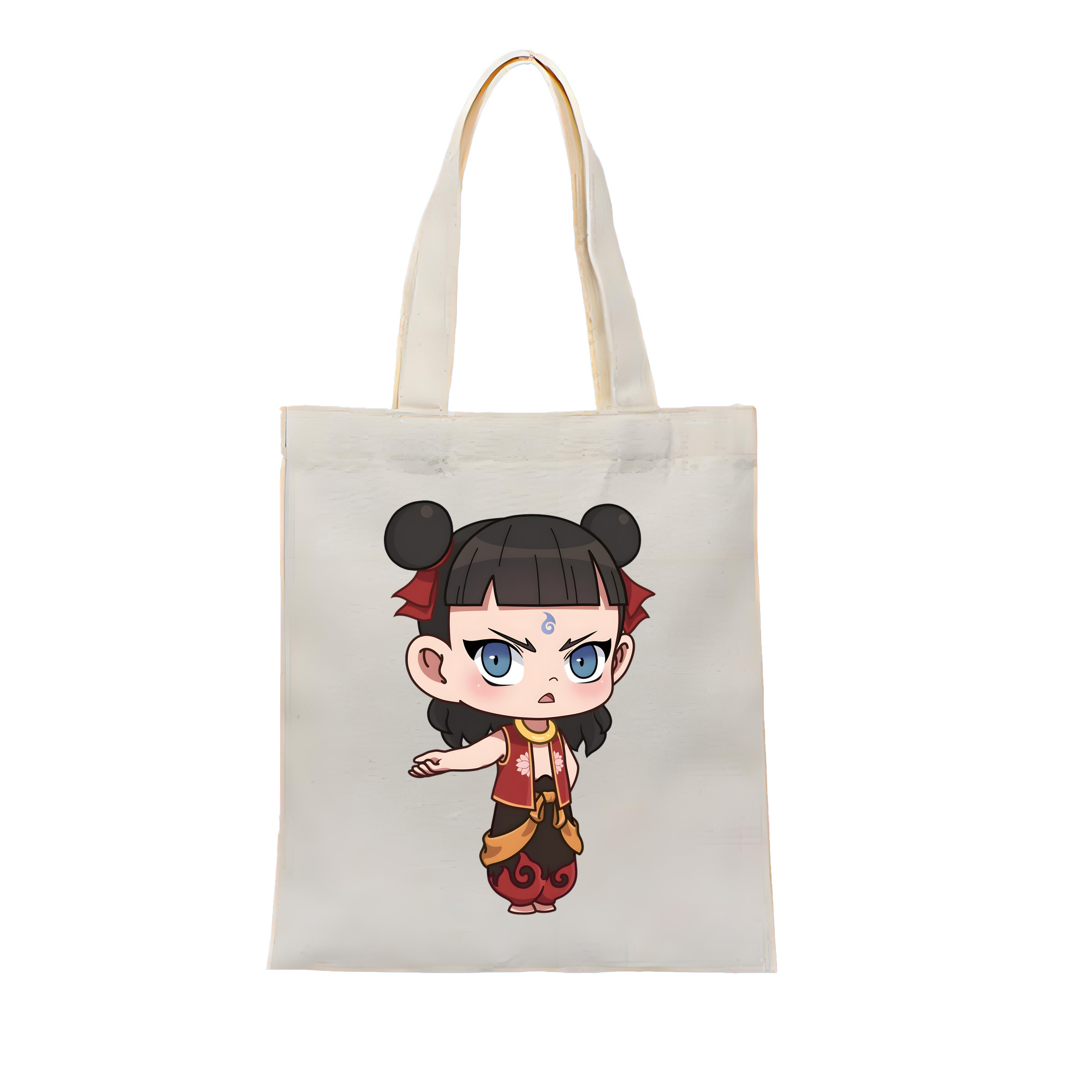 （画像用） Ne Zha 2 ナタ 魔童の大暴れ 縦型キャンバス生地手提げバッグ　トートバッグ
