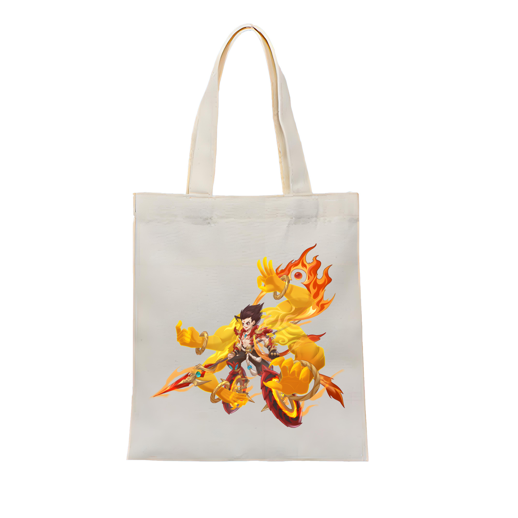 （画像用） Ne Zha 2 ナタ 魔童の大暴れ 縦型キャンバス生地手提げバッグ　トートバッグ