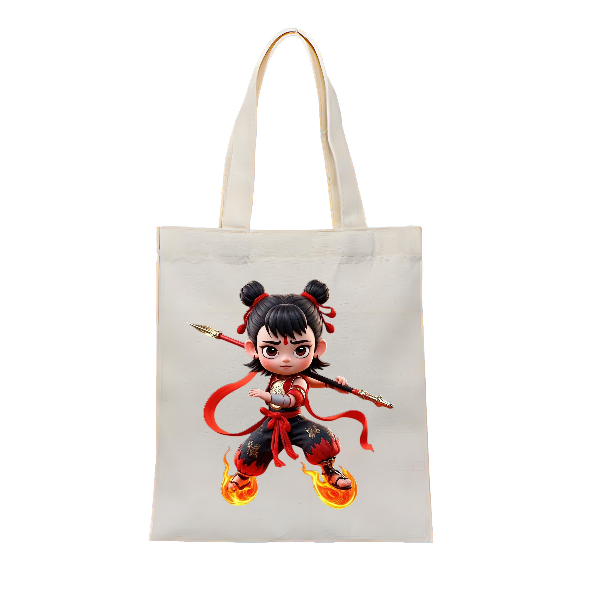 （画像用） Ne Zha 2 ナタ 魔童の大暴れ 縦型キャンバス生地手提げバッグ　トートバッグ