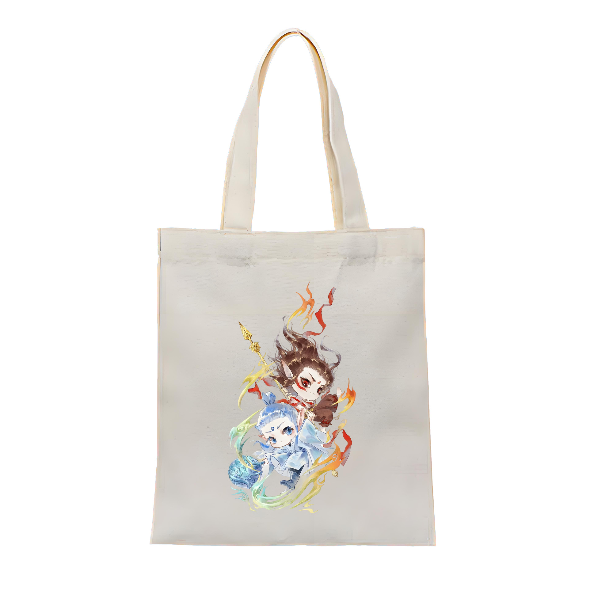（画像用） Ne Zha 2 ナタ 魔童の大暴れ 縦型キャンバス生地手提げバッグ　トートバッグ