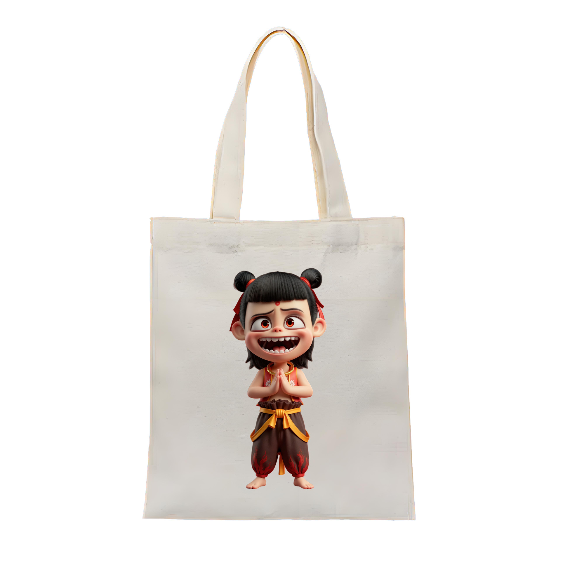 （画像用） Ne Zha 2 ナタ 魔童の大暴れ 縦型キャンバス生地手提げバッグ　トートバッグ