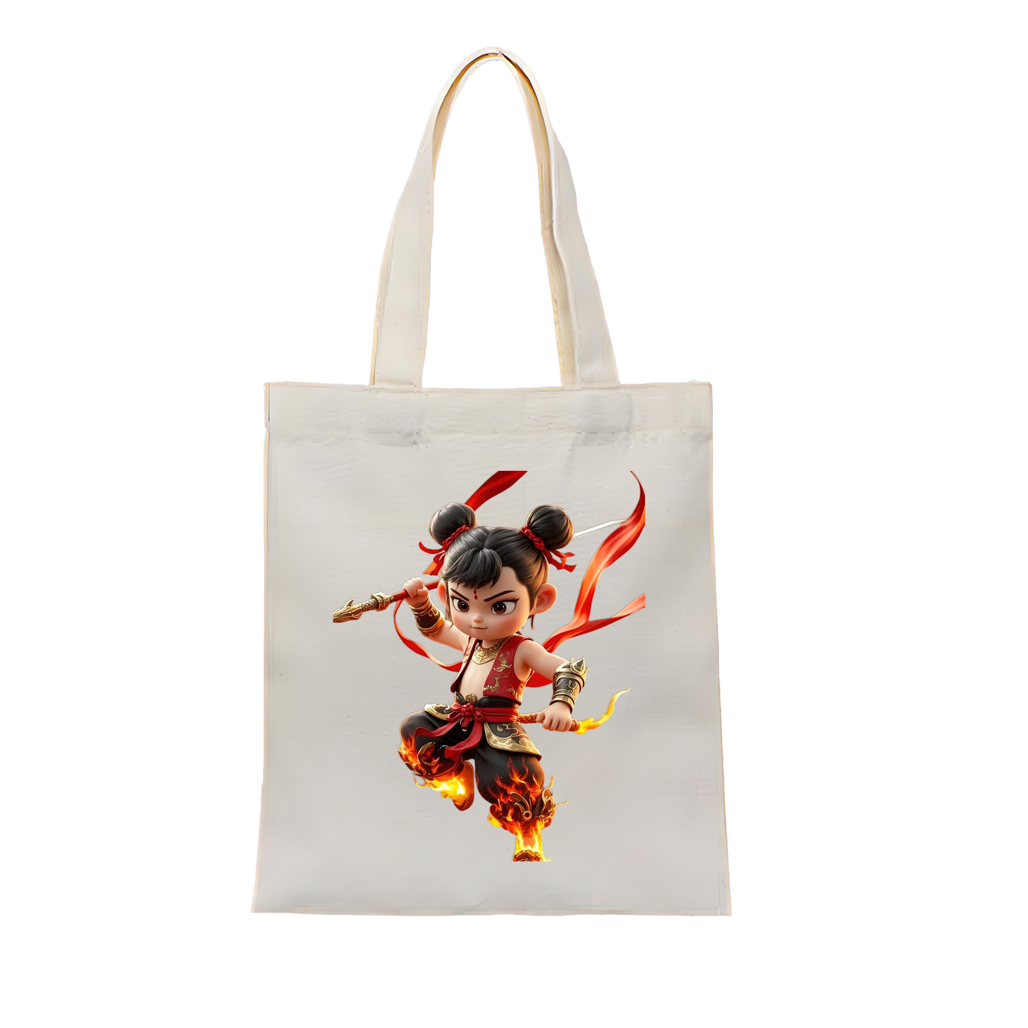（画像用） Ne Zha 2 ナタ 魔童の大暴れ 縦型キャンバス生地手提げバッグ　トートバッグ