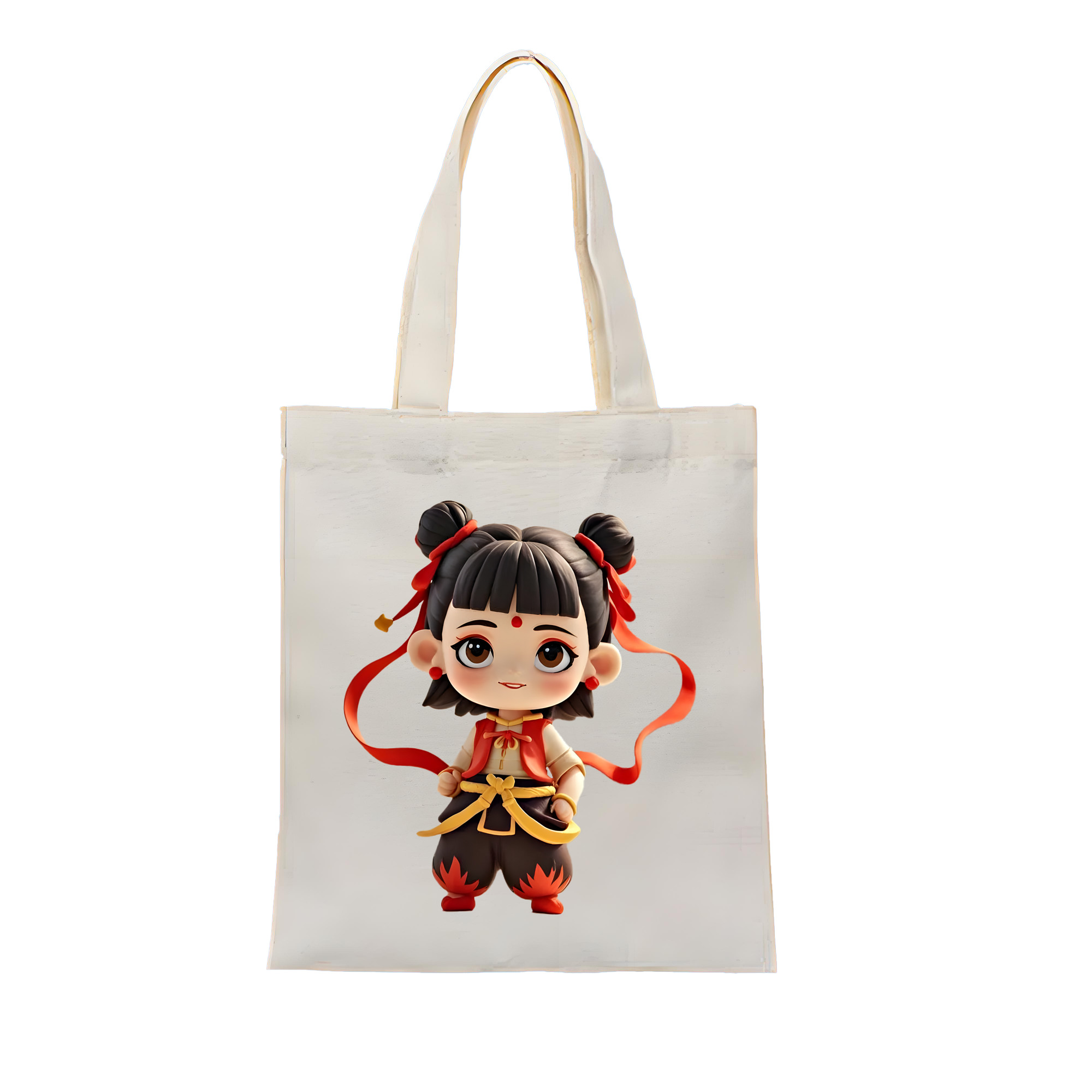 （画像用） Ne Zha 2 ナタ 魔童の大暴れ 縦型キャンバス生地手提げバッグ　トートバッグ