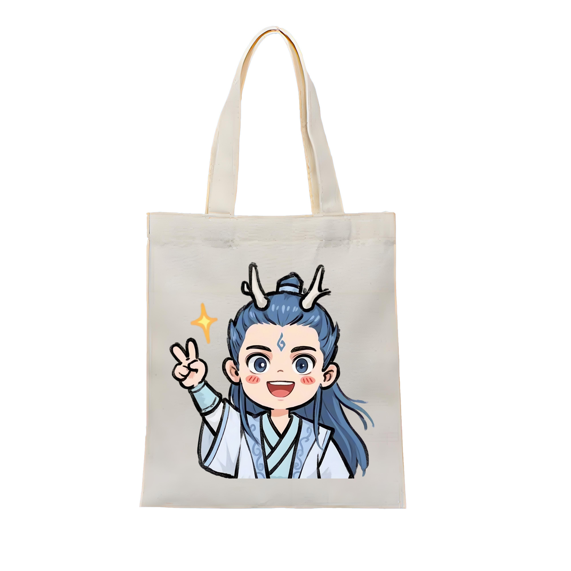 （画像用） Ne Zha 2 ナタ 魔童の大暴れ 縦型キャンバス生地手提げバッグ　トートバッグ