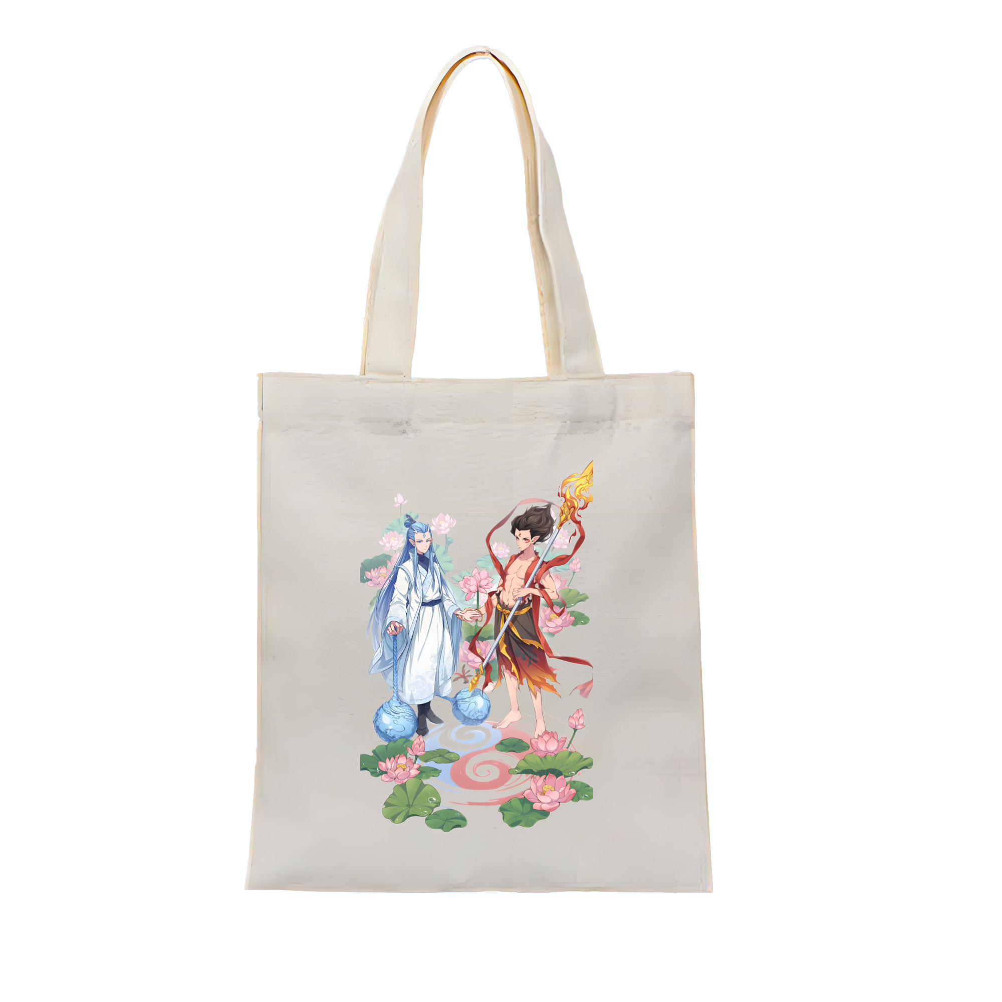 （画像用） Ne Zha 2 ナタ 魔童の大暴れ 縦型キャンバス生地手提げバッグ　トートバッグ