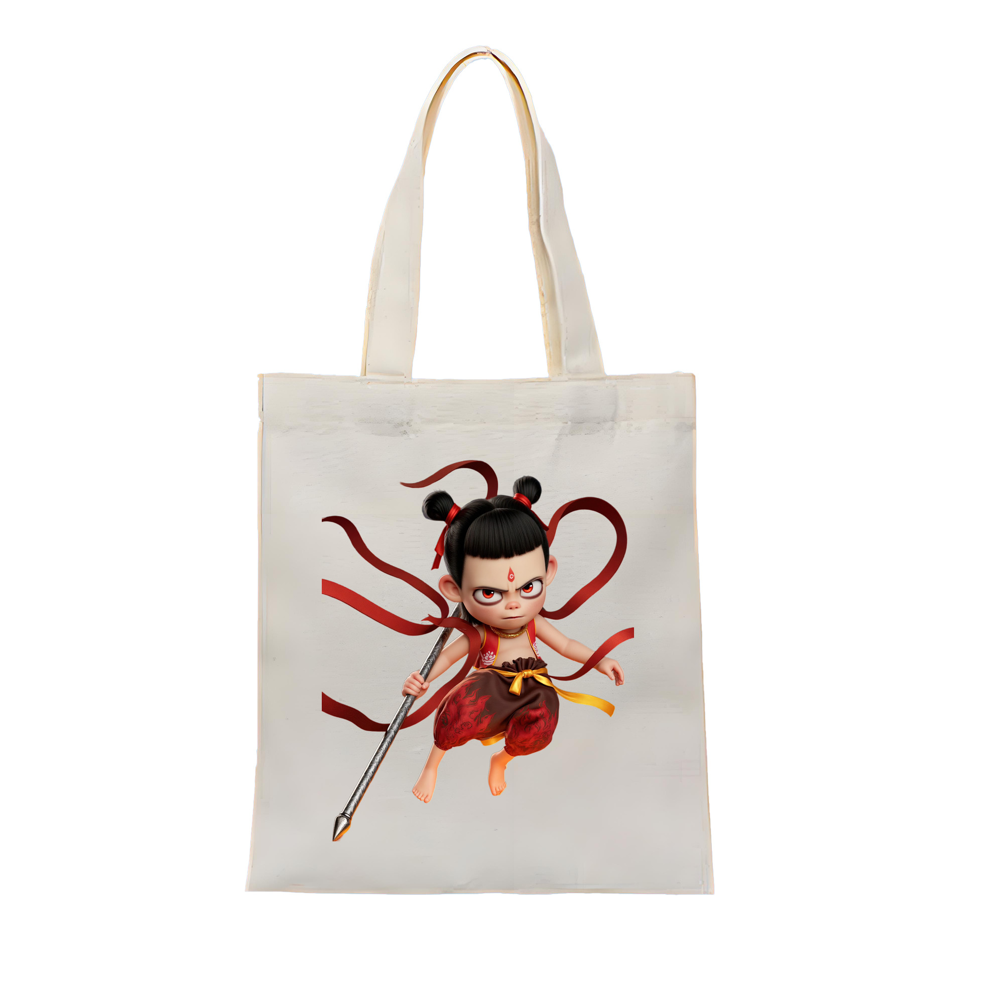 （画像用） Ne Zha 2 ナタ 魔童の大暴れ 縦型キャンバス生地手提げバッグ　トートバッグ