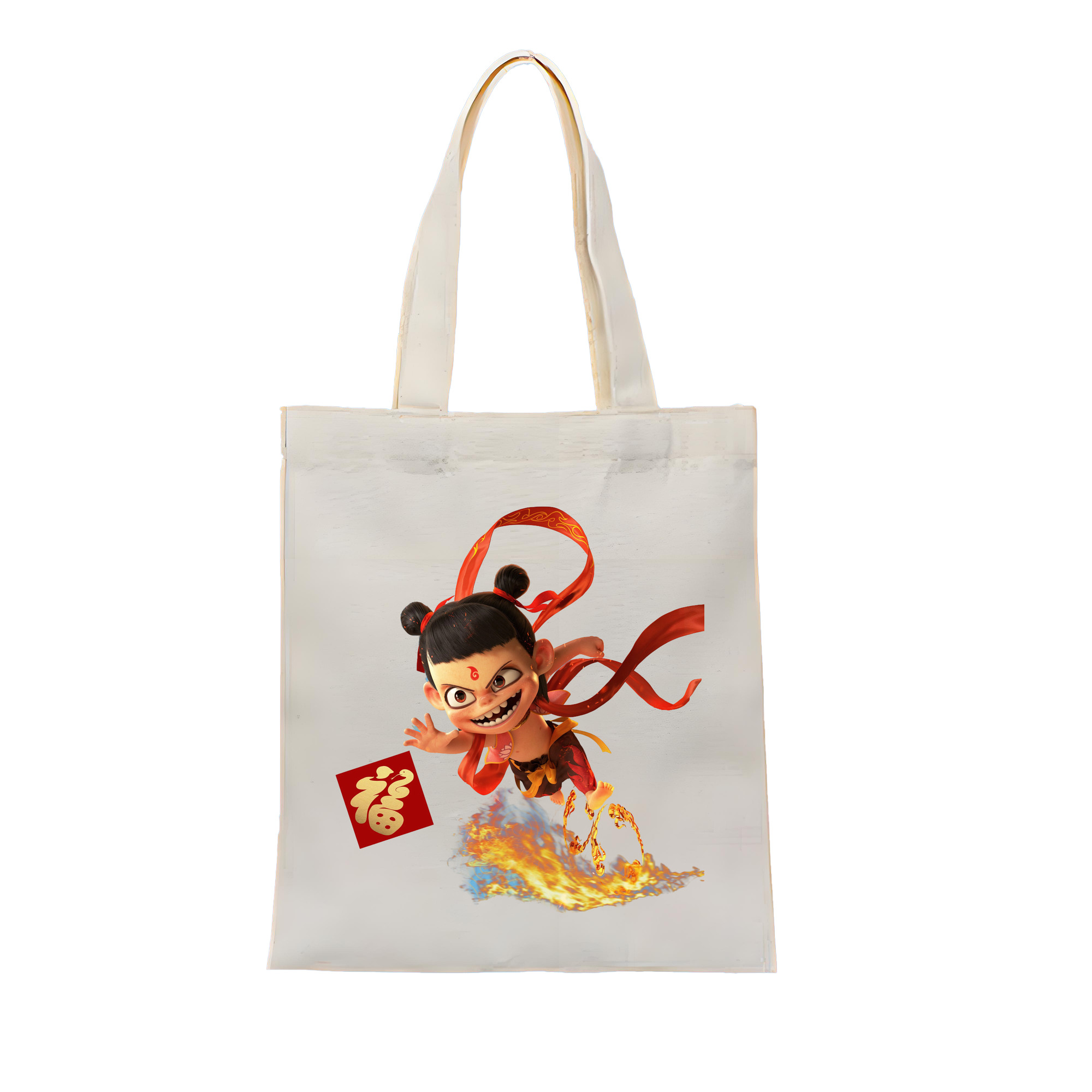 （画像用） Ne Zha 2 ナタ 魔童の大暴れ 縦型キャンバス生地手提げバッグ　トートバッグ