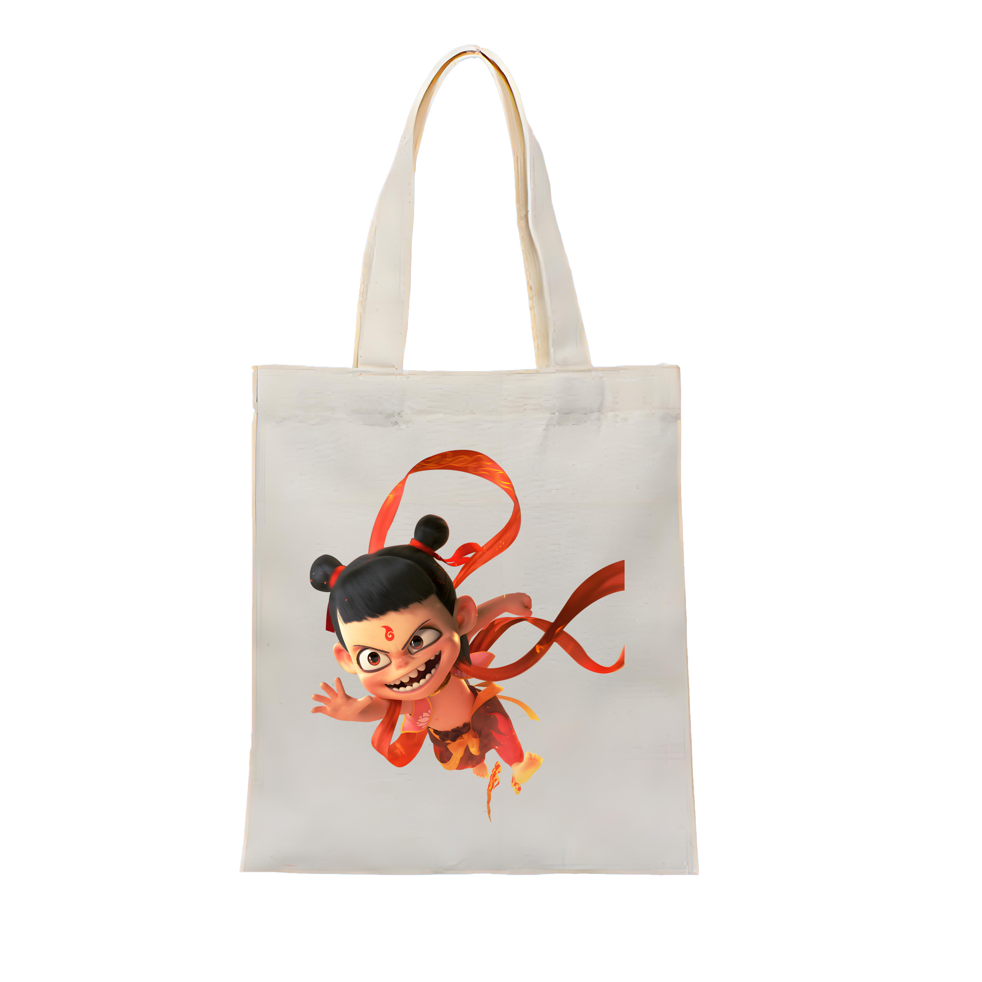 （画像用） Ne Zha 2 ナタ 魔童の大暴れ 縦型キャンバス生地手提げバッグ　トートバッグ