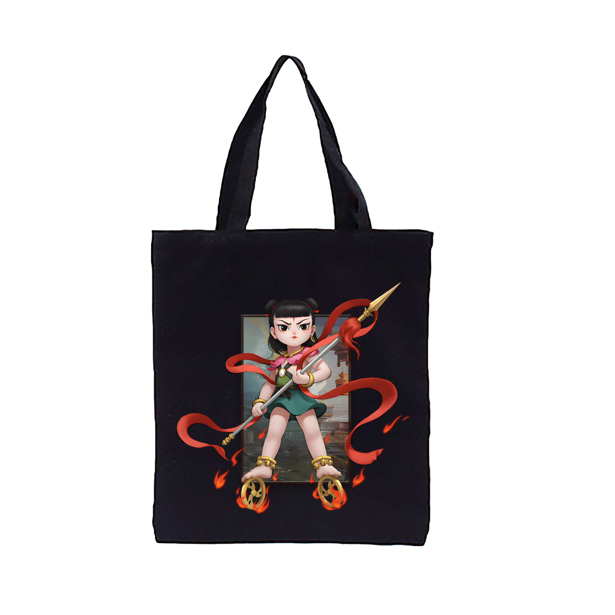 （画像用） Ne Zha 2 ナタ 魔童の大暴れ 縦型キャンバス生地手提げバッグ　トートバッグ
