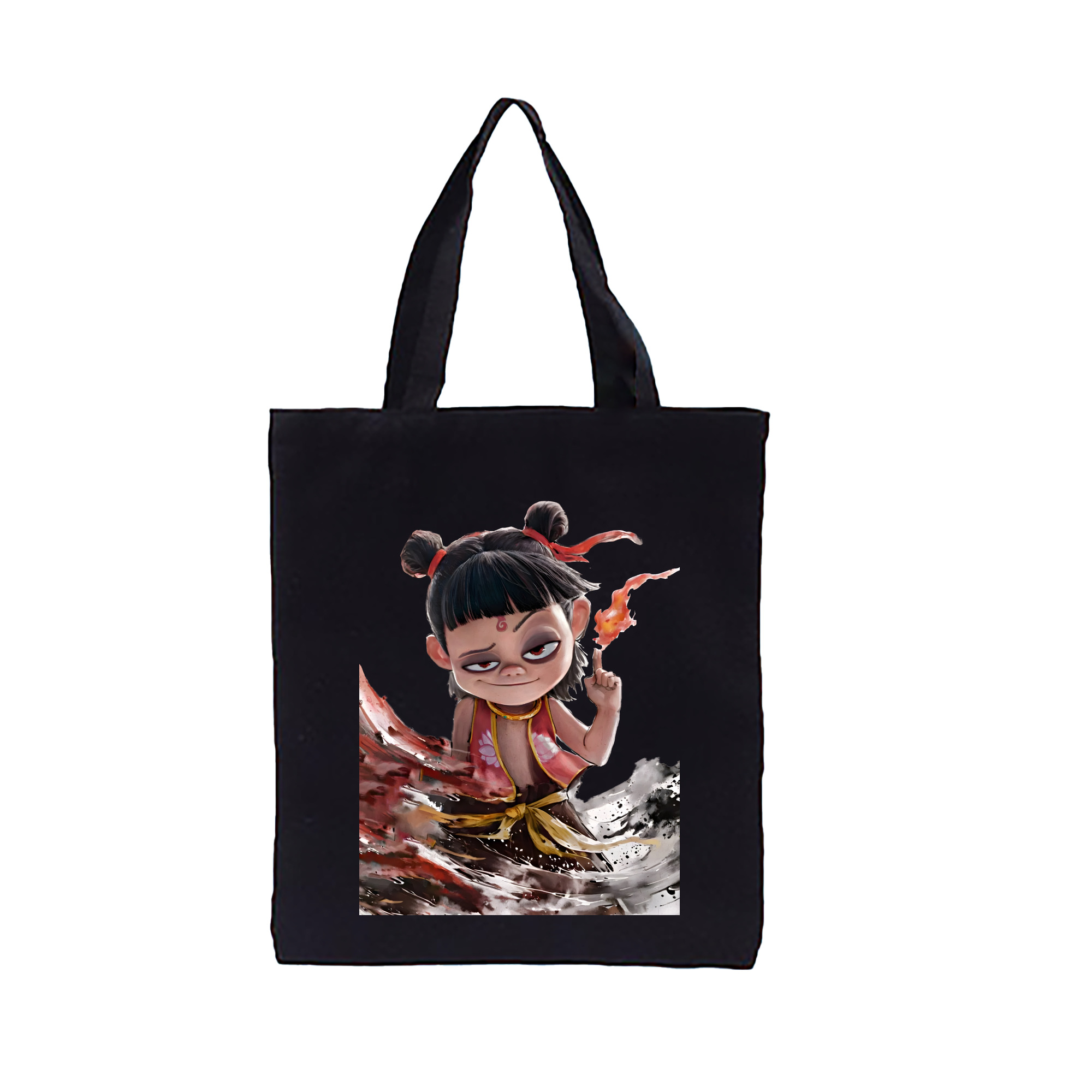 （画像用） Ne Zha 2 ナタ 魔童の大暴れ 縦型キャンバス生地手提げバッグ　トートバッグ