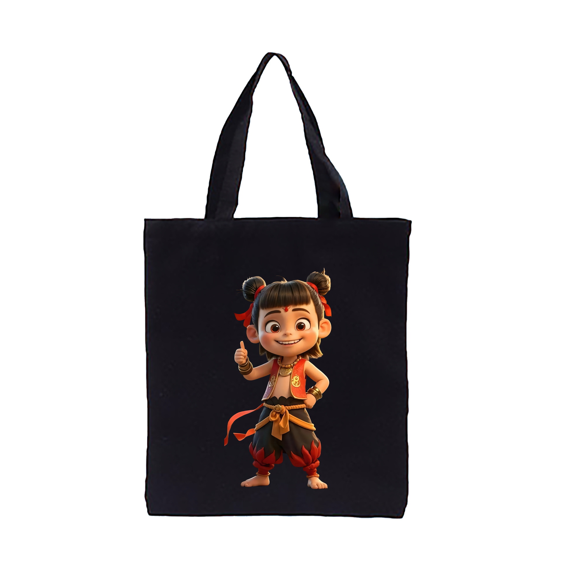 （画像用） Ne Zha 2 ナタ 魔童の大暴れ 縦型キャンバス生地手提げバッグ　トートバッグ