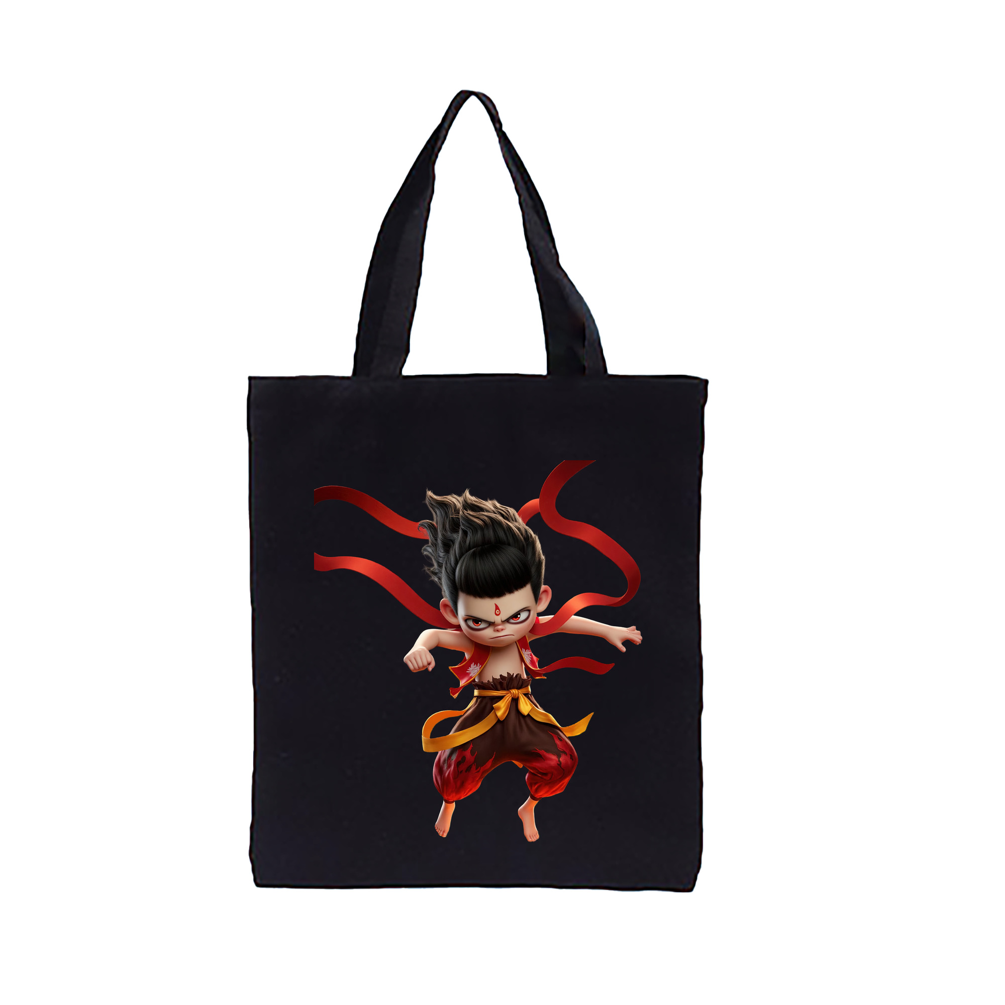 （画像用） Ne Zha 2 ナタ 魔童の大暴れ 縦型キャンバス生地手提げバッグ　トートバッグ