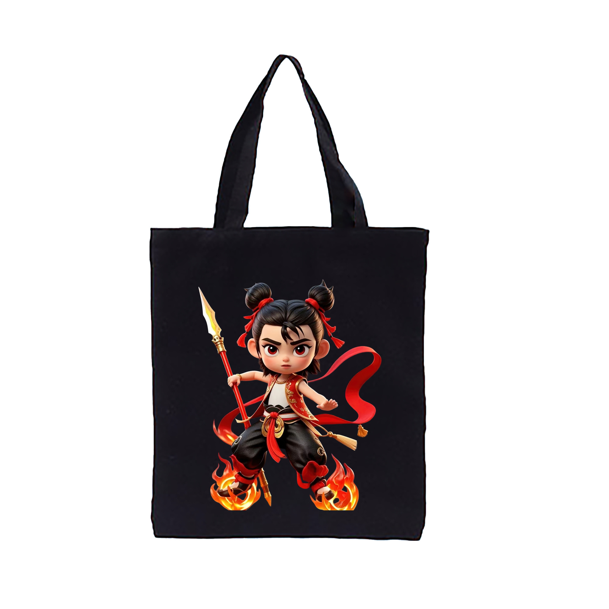 （画像用） Ne Zha 2 ナタ 魔童の大暴れ 縦型キャンバス生地手提げバッグ　トートバッグ