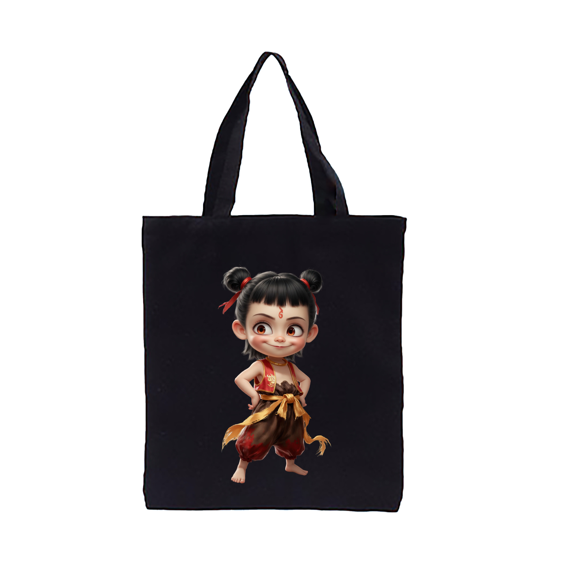 （画像用） Ne Zha 2 ナタ 魔童の大暴れ 縦型キャンバス生地手提げバッグ　トートバッグ