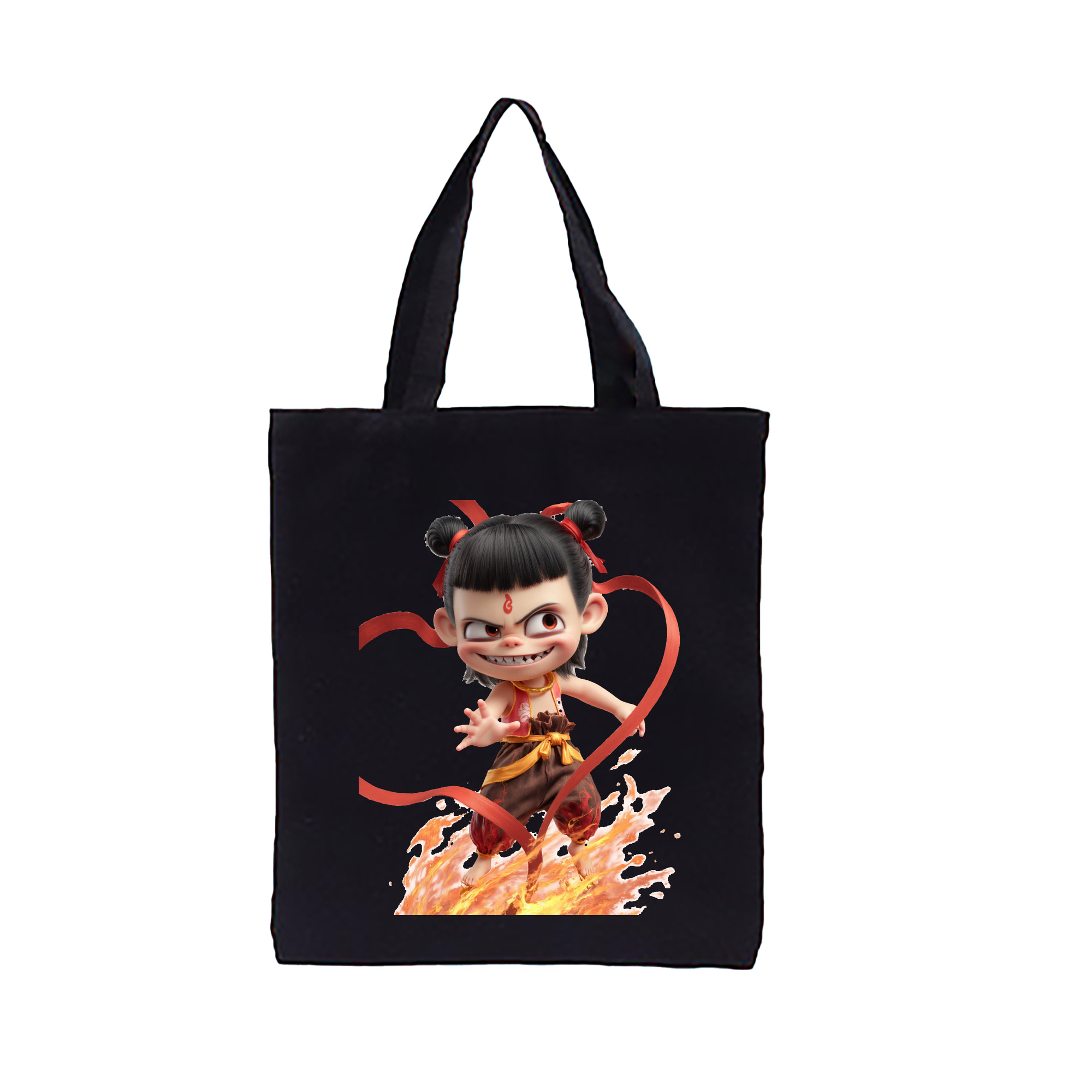 （画像用） Ne Zha 2 ナタ 魔童の大暴れ 縦型キャンバス生地手提げバッグ　トートバッグ