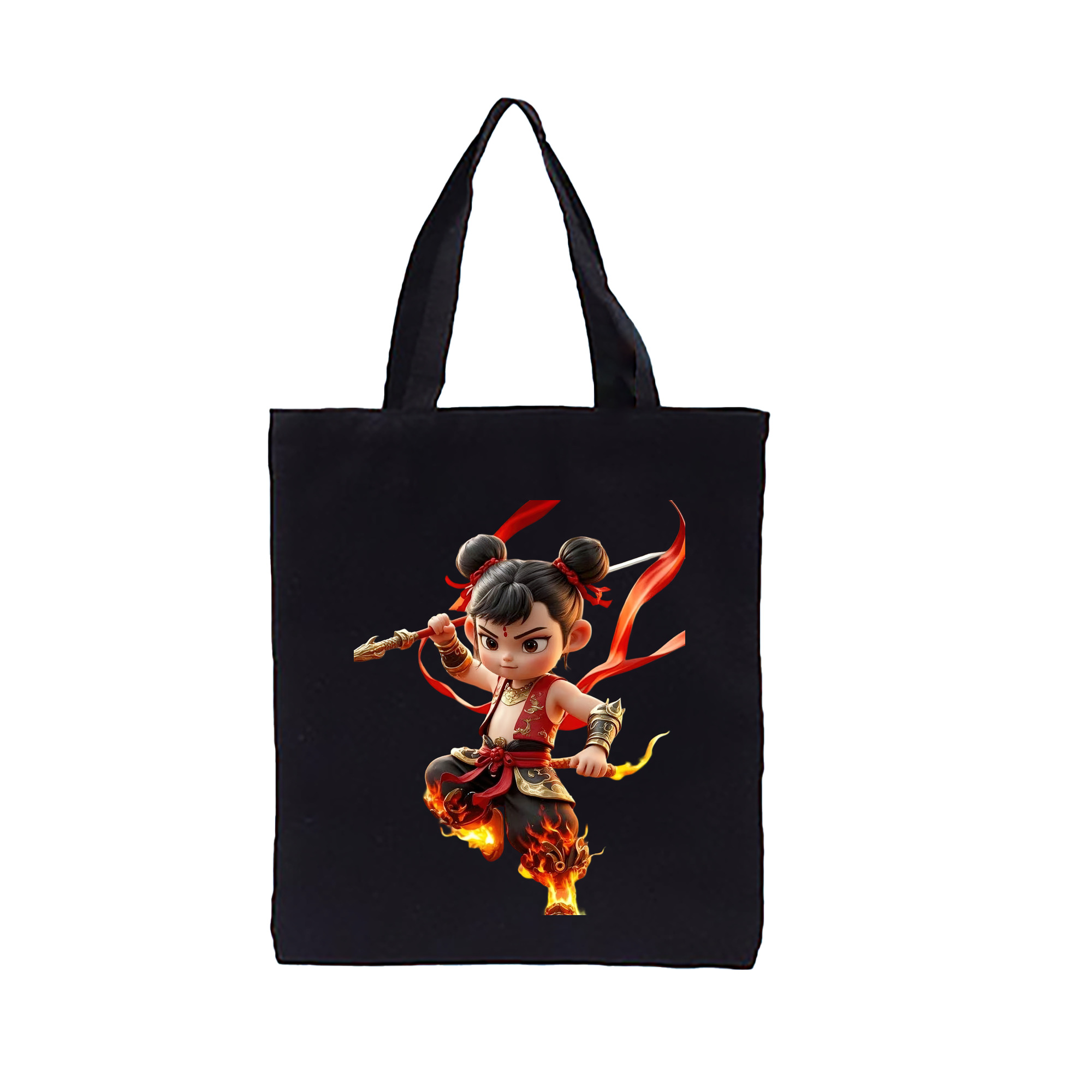 （画像用） Ne Zha 2 ナタ 魔童の大暴れ 縦型キャンバス生地手提げバッグ　トートバッグ