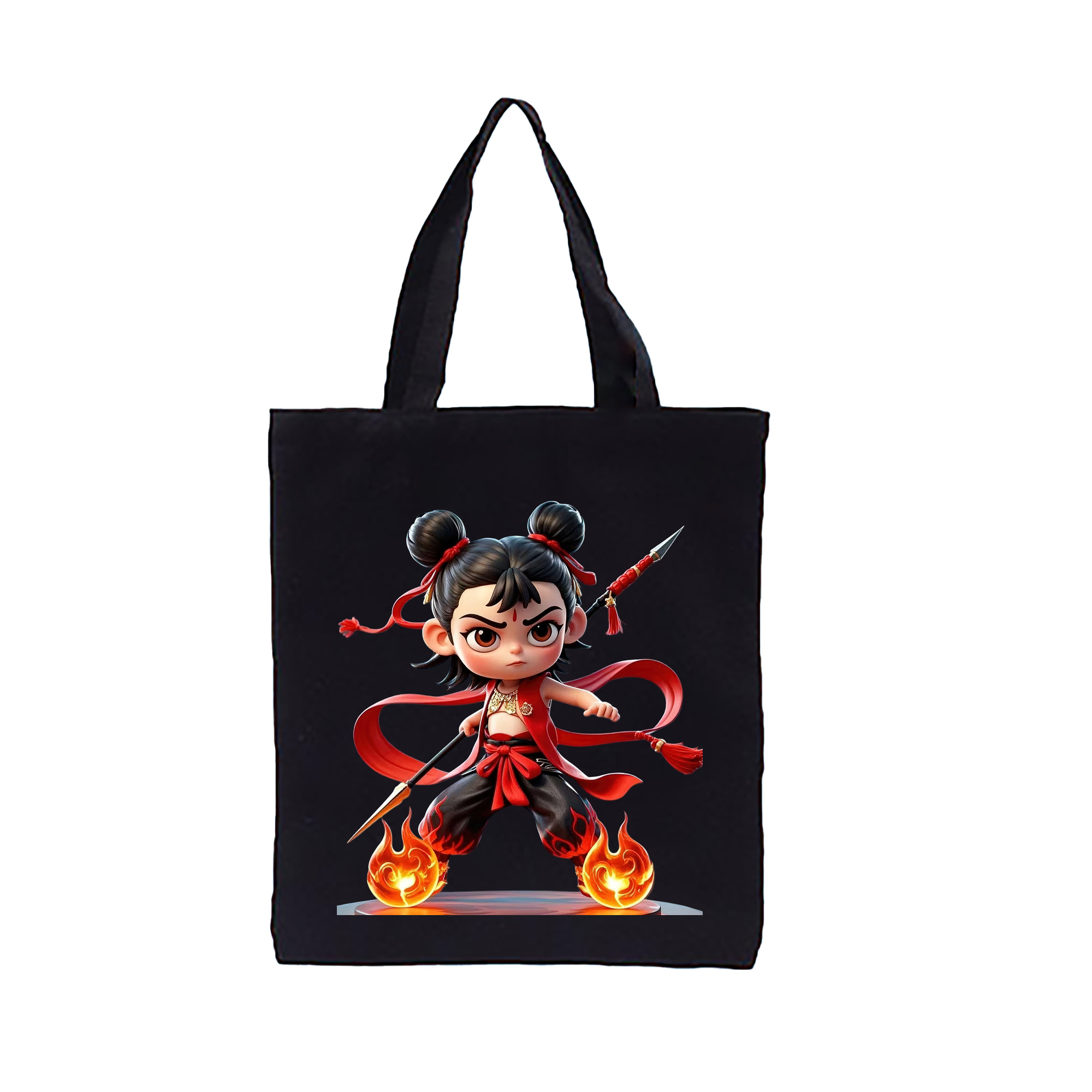 （画像用） Ne Zha 2 ナタ 魔童の大暴れ 縦型キャンバス生地手提げバッグ　トートバッグ