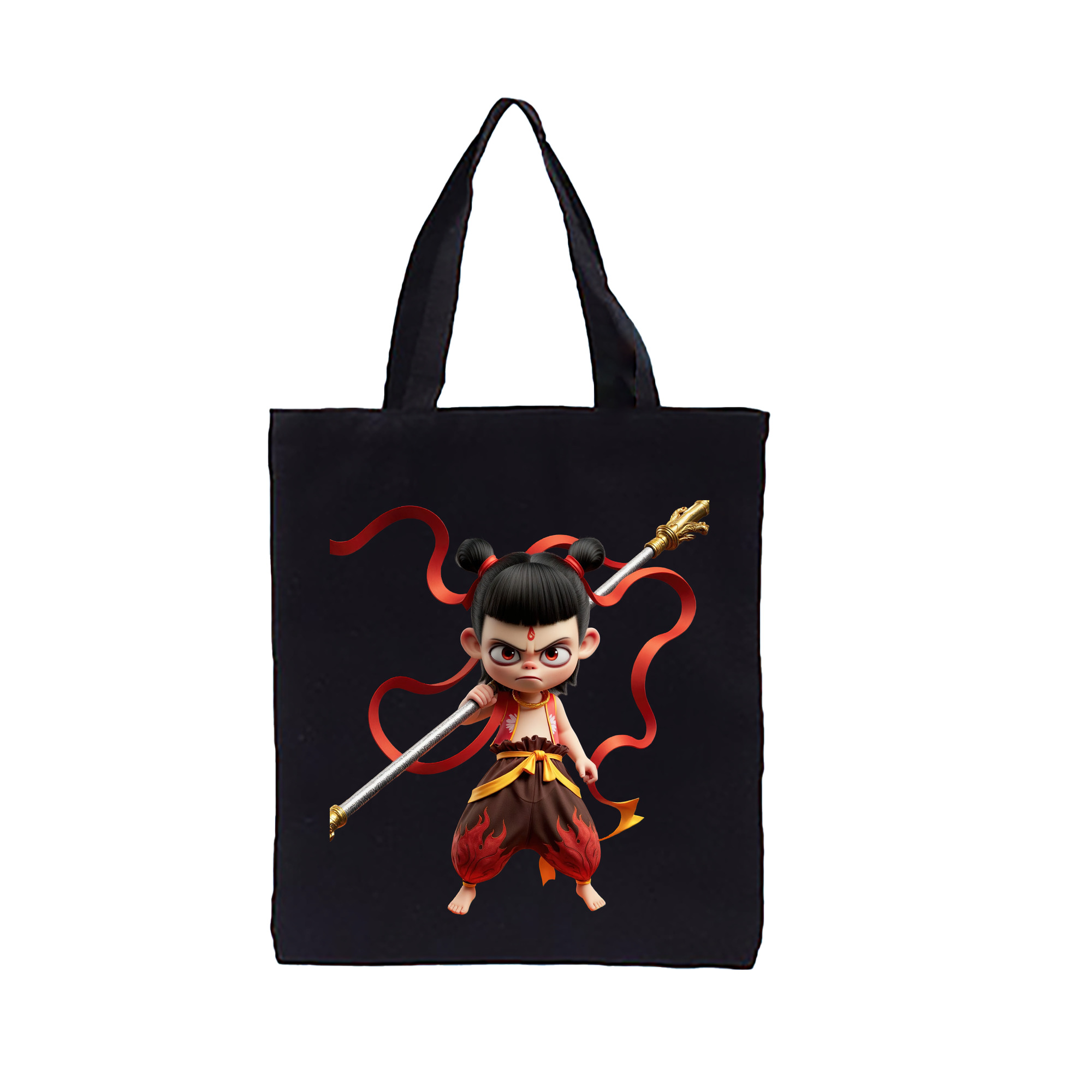 （画像用） Ne Zha 2 ナタ 魔童の大暴れ 縦型キャンバス生地手提げバッグ　トートバッグ