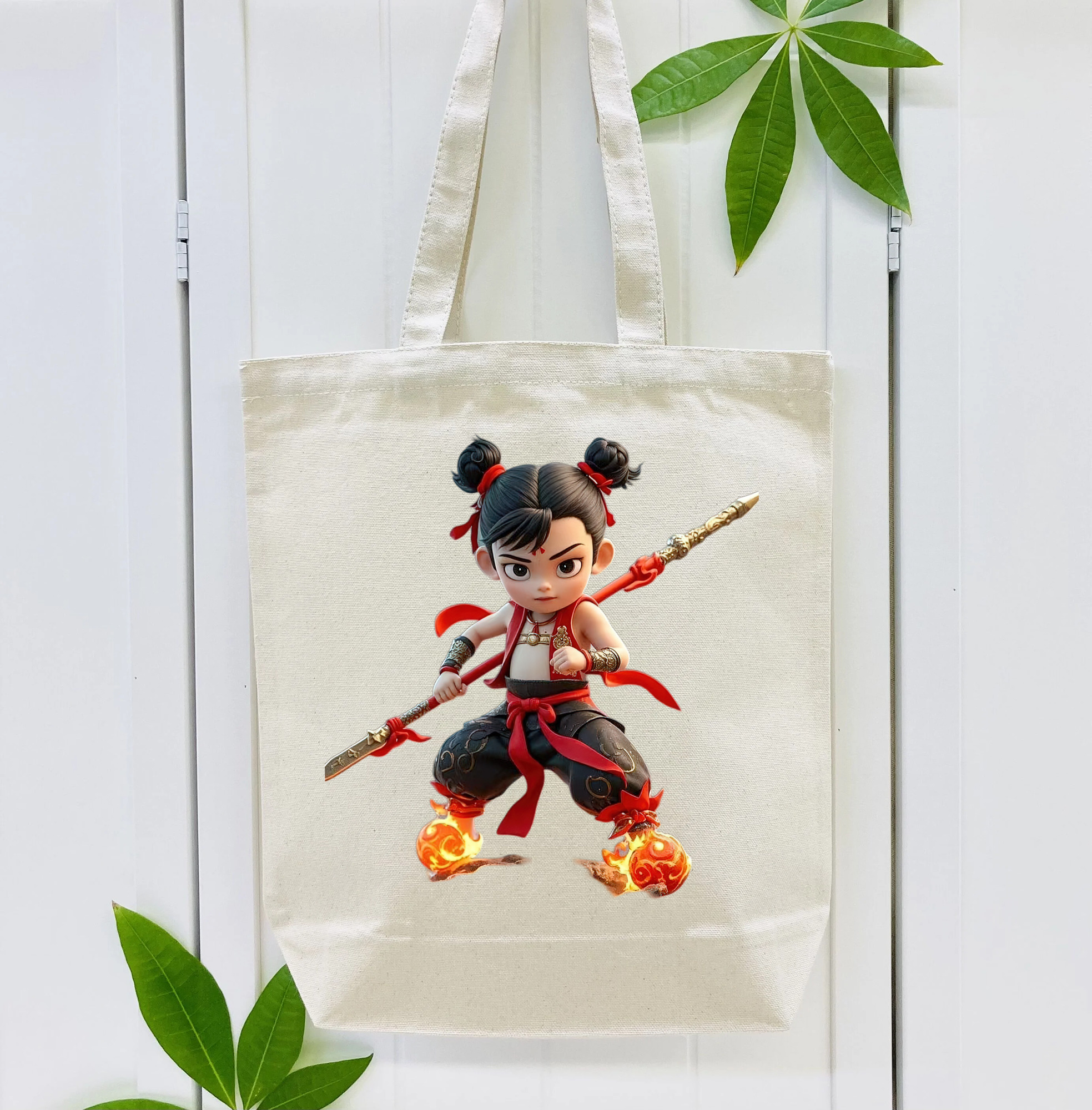 Ne Zha 2 ナタ 魔童の大暴れ 縦型キャンバス生地手提げバッグ　トートバッグ