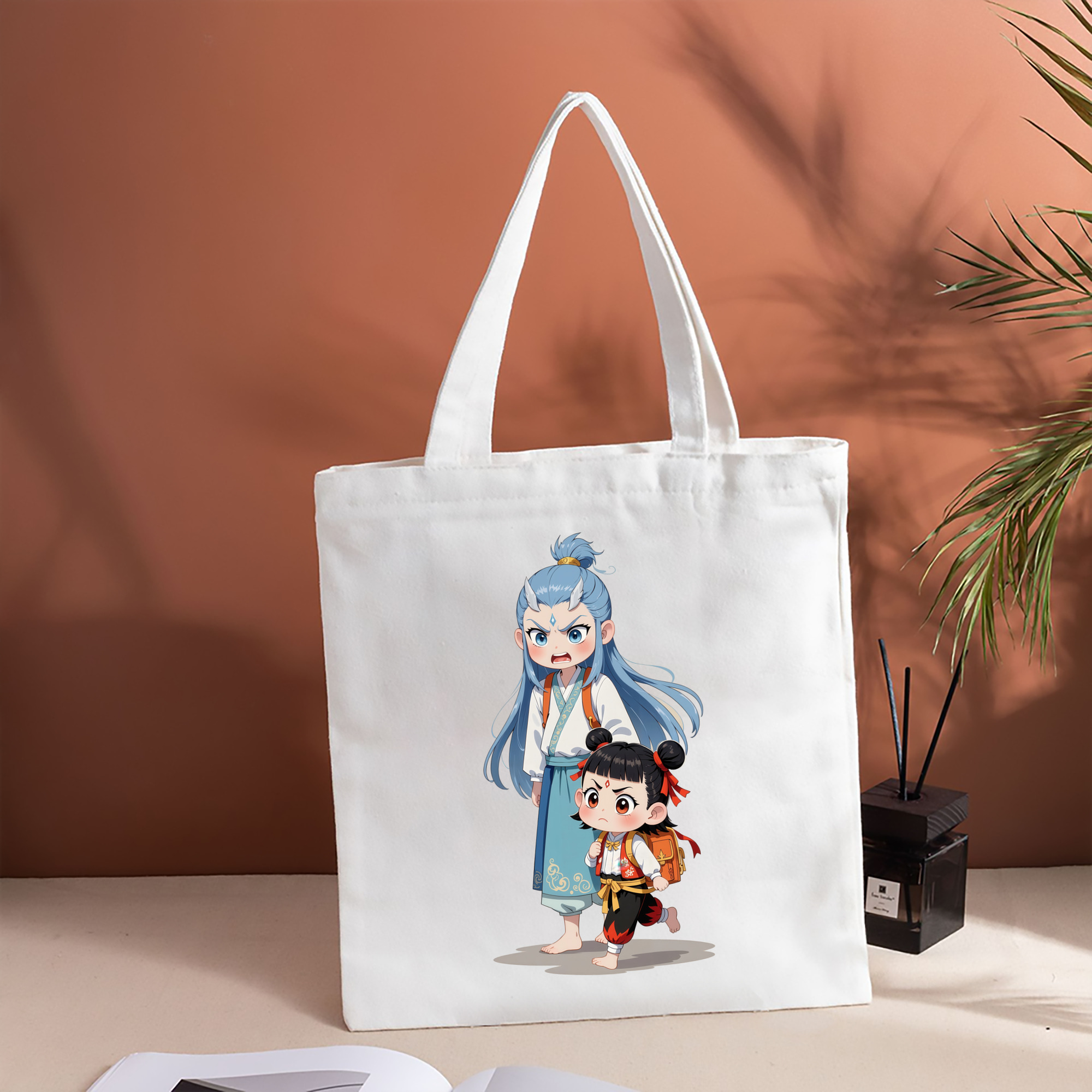 Ne Zha 2 ナタ 魔童の大暴れ 縦型キャンバス生地手提げバッグ　トートバッグ
