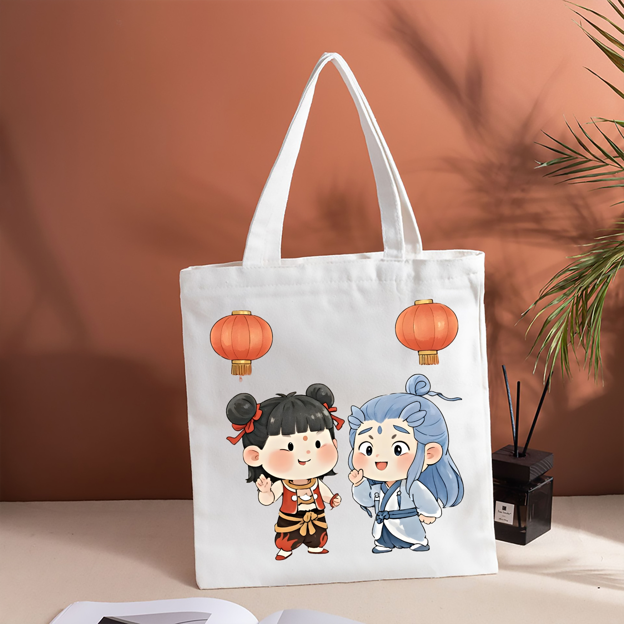 Ne Zha 2 ナタ 魔童の大暴れ 縦型キャンバス生地手提げバッグ　トートバッグ