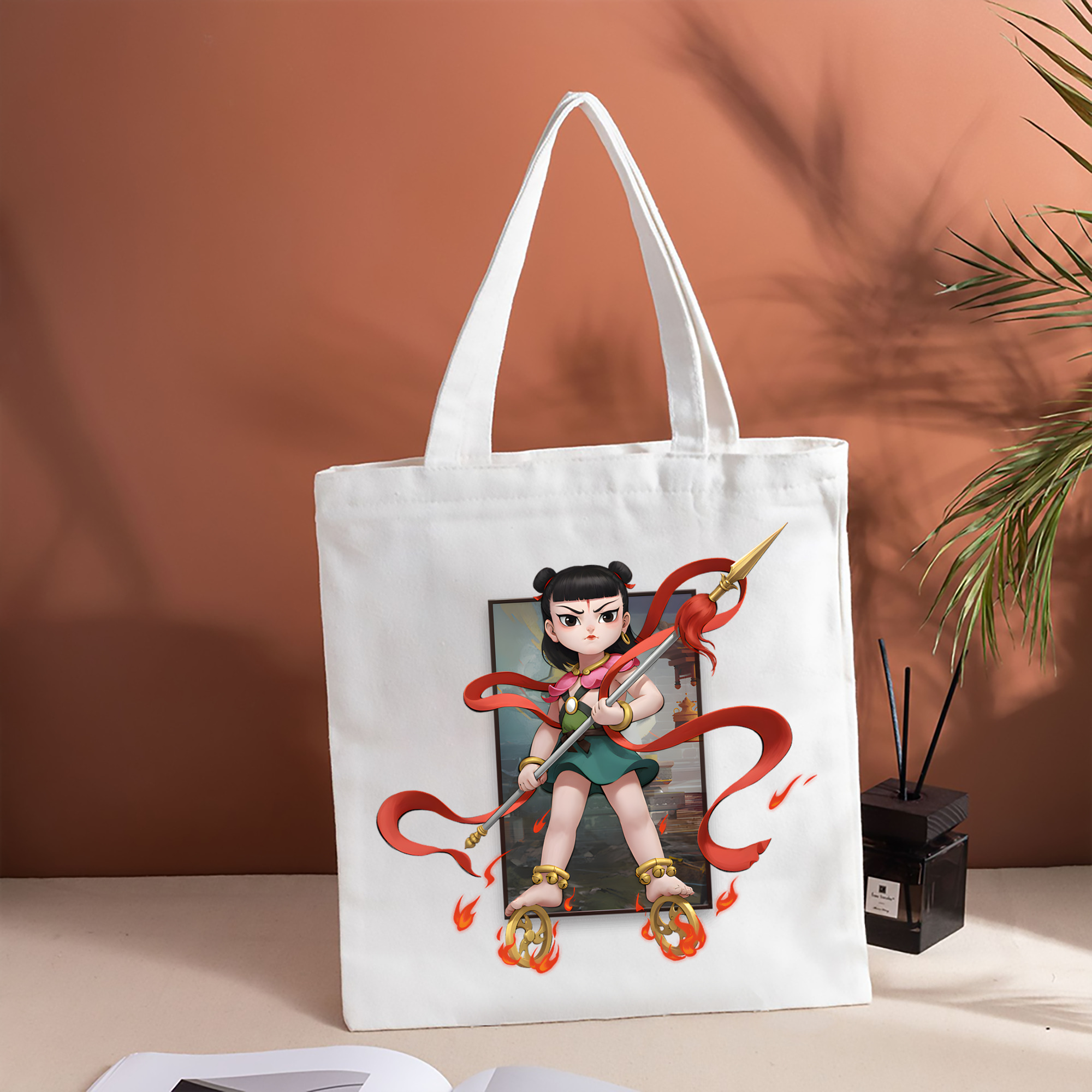 Ne Zha 2 ナタ 魔童の大暴れ 縦型キャンバス生地手提げバッグ　トートバッグ